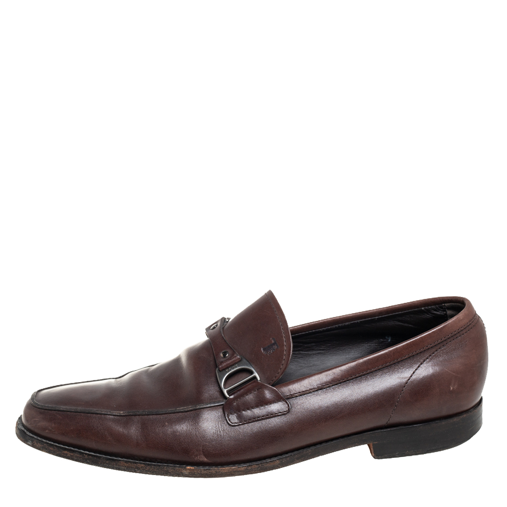 

Tod's Brown Leather Slip On Loafers Size