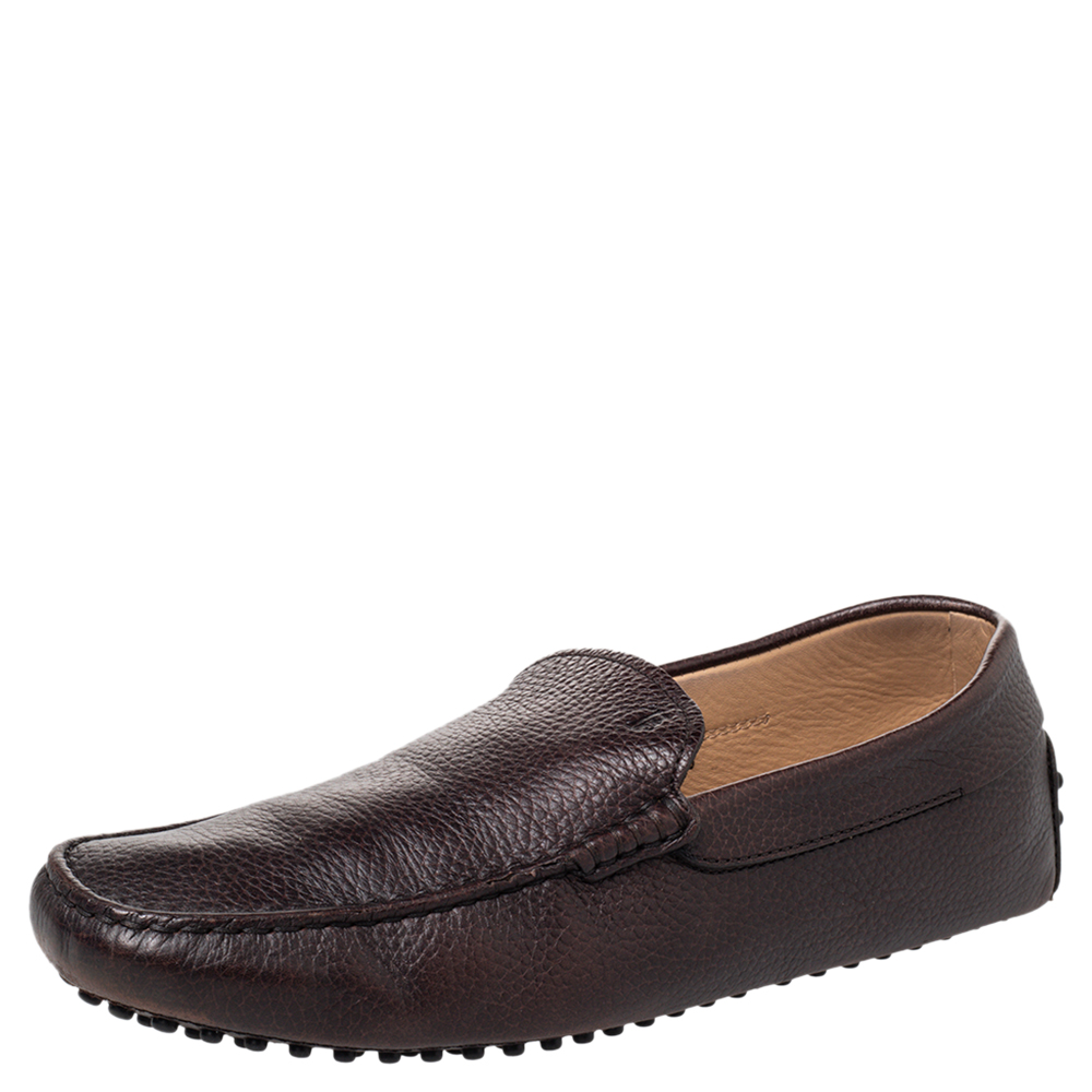 

Tods Brown Leather Slip on Loafers Size