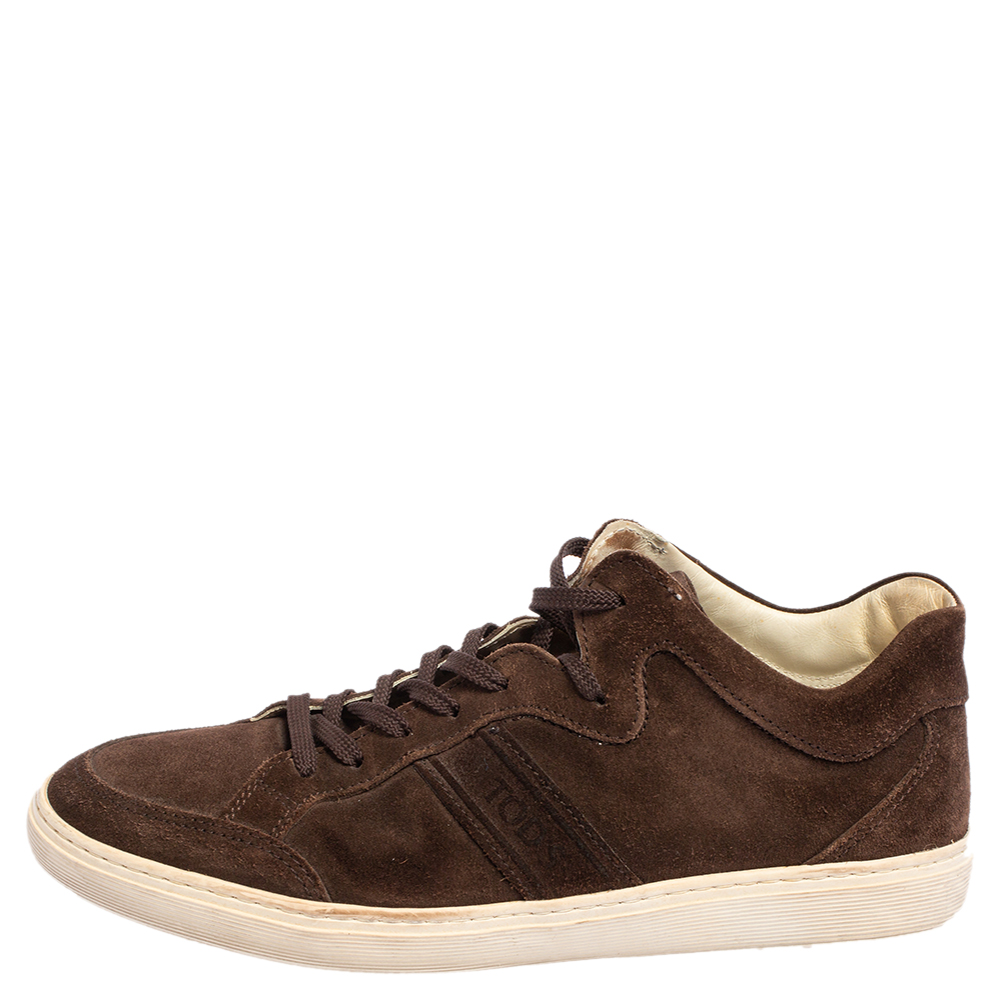 

Tod's Brown Suede Lace Up Sneakers Size