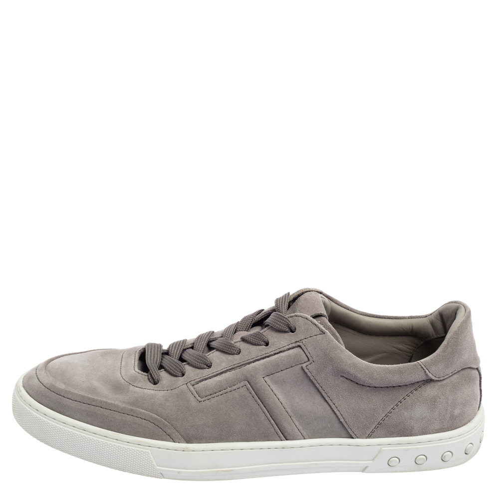 

Tod's Grey Suede Low Top Sneakers Size
