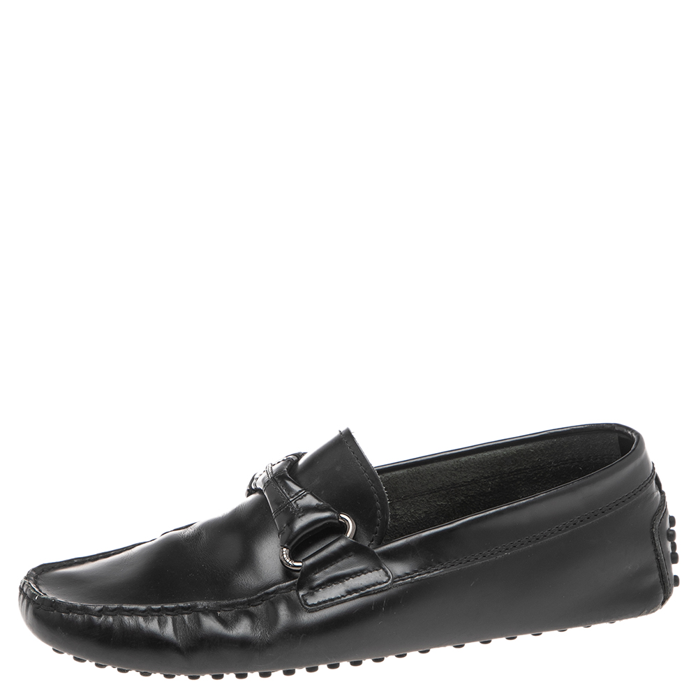 

Tod's Black Leather Slip On Loafers Size