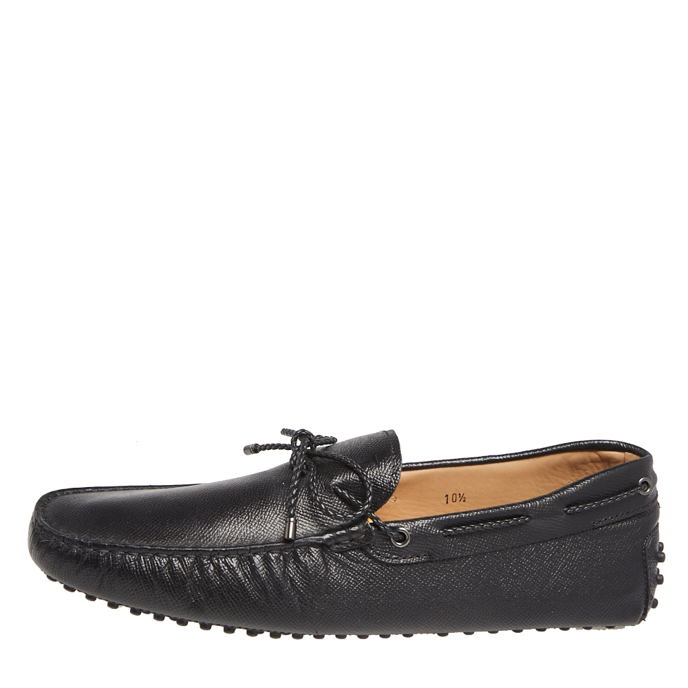 

Tod's Black Leather Slip on Loafers Size