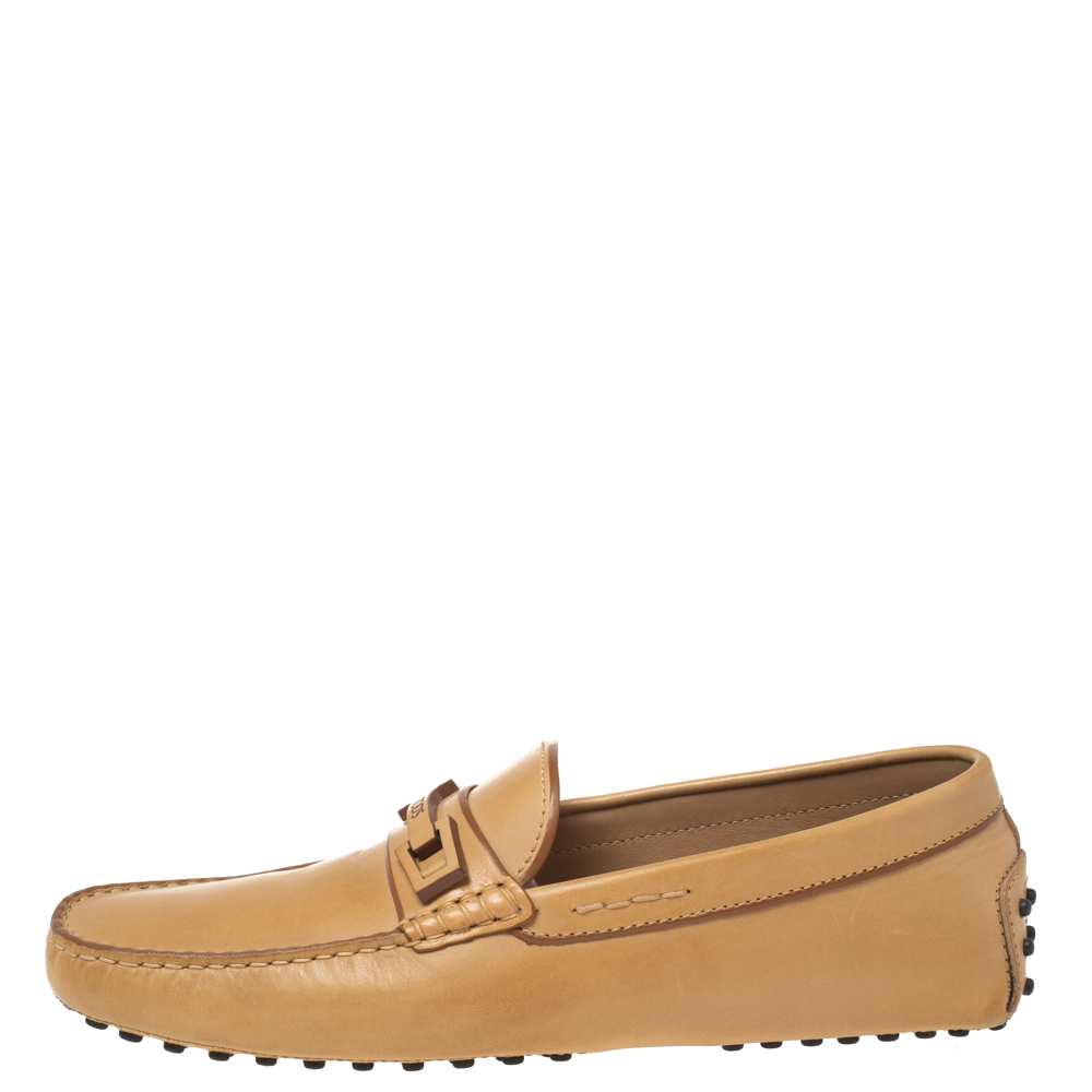

Tod's Tan Leather Slip On Loafers Size