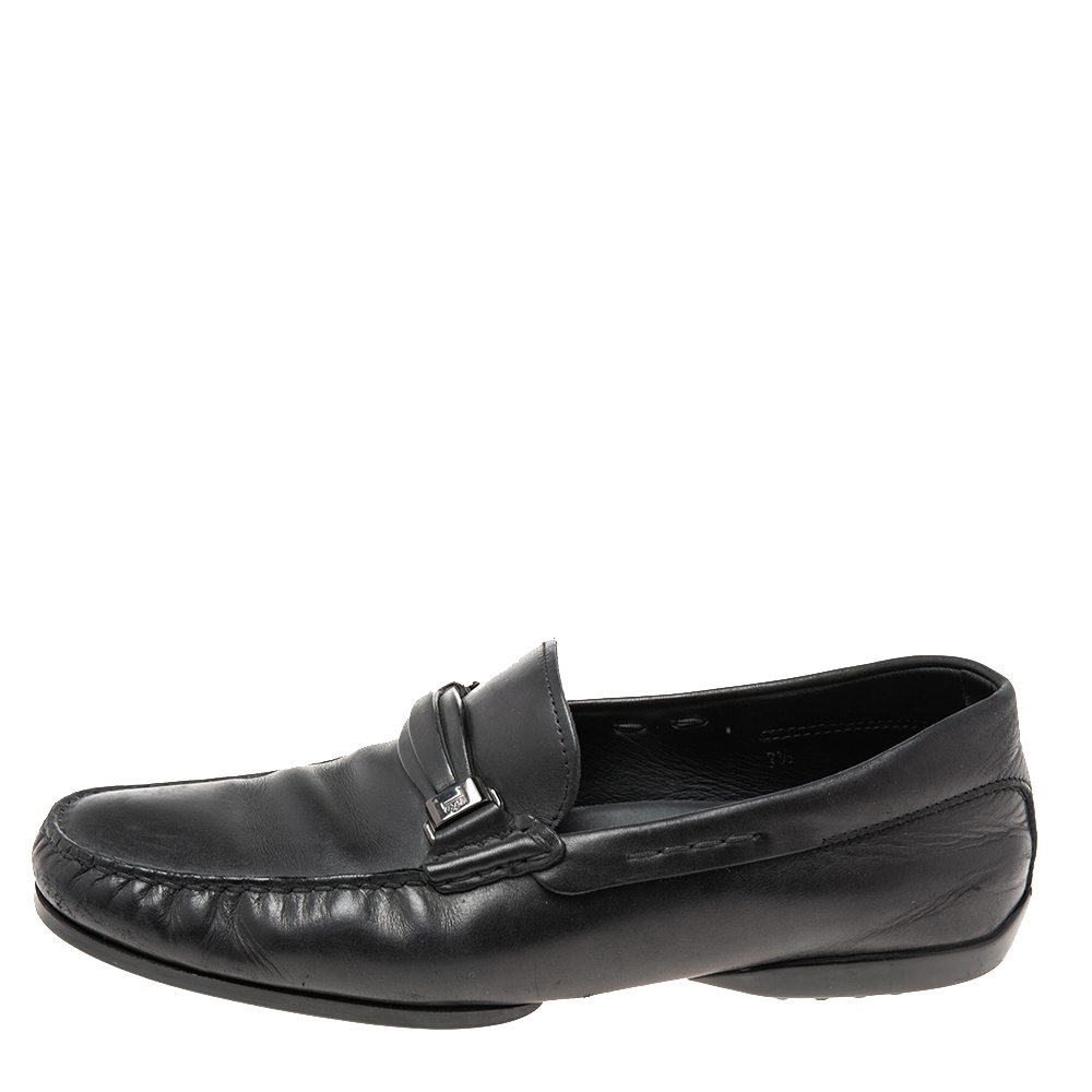 

Tod's Black Leather Penny Loafers Size