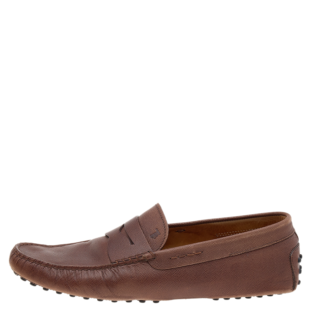 

Tod's Brown Leather Slip On Loafers Size
