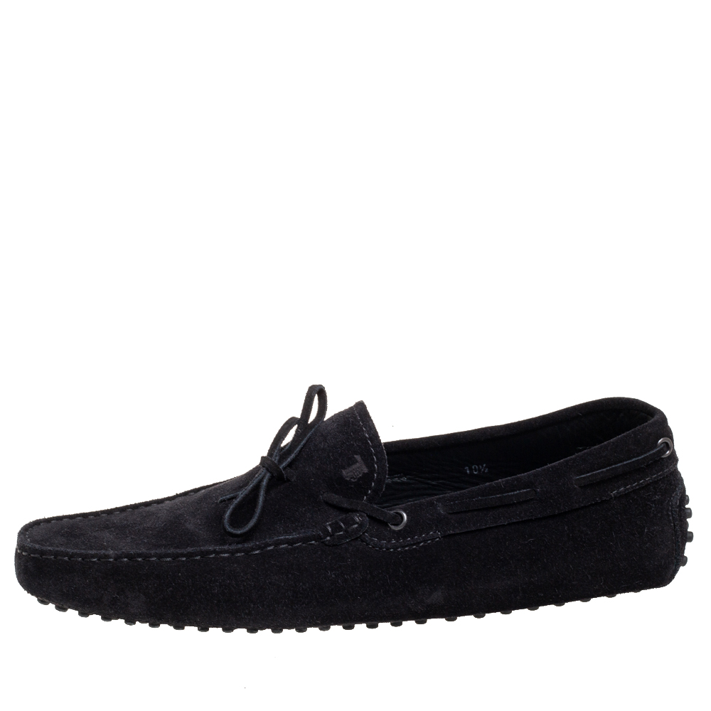 

Tod's Black Suede Bow Gommino Loafers Size