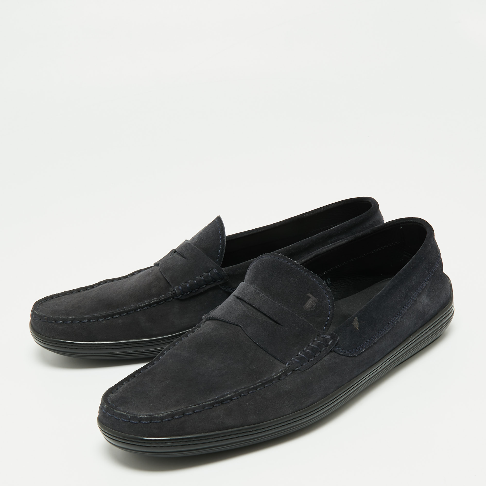 

Tod's Navy Blue Suede Slip On Loafers Size