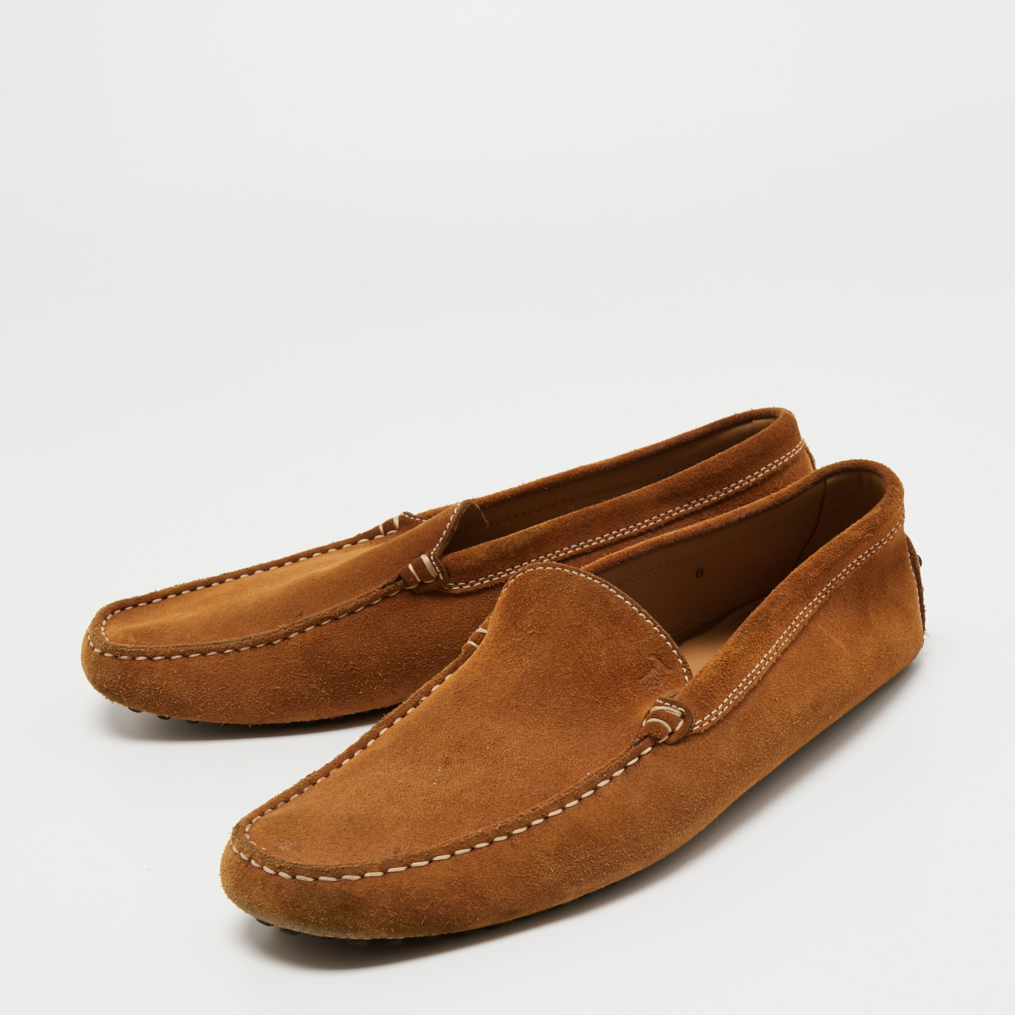 

Tod's Light Brown Suede Slip On Loafers Size