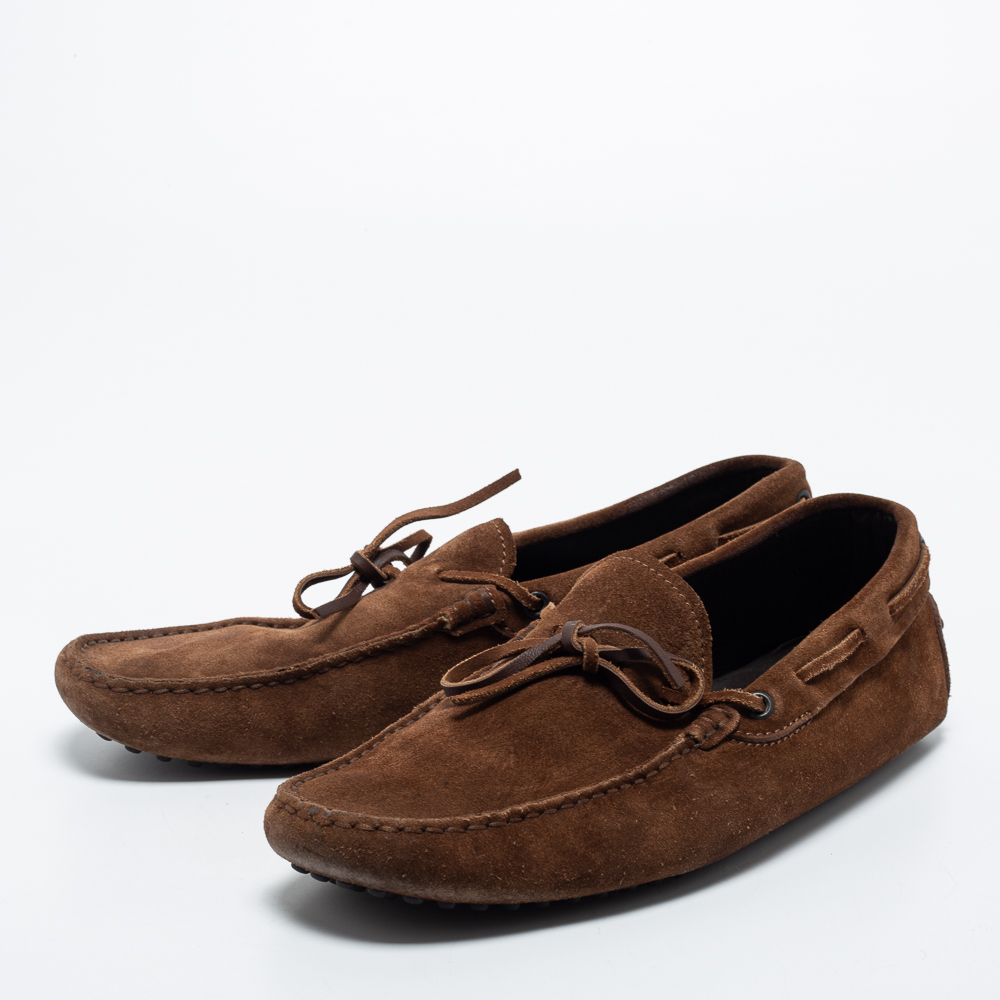 

Tod's Brown Suede Bow Slip On Loafers Size