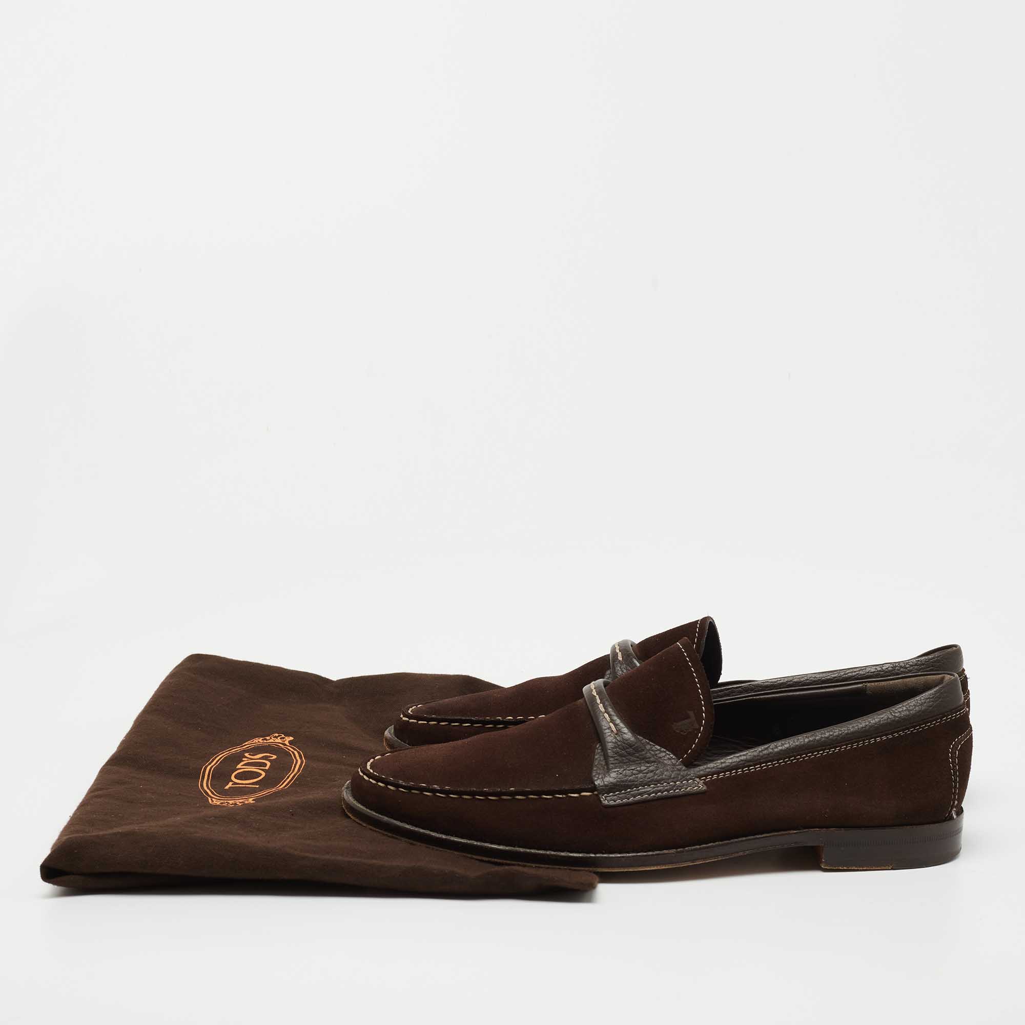 Tod`s Brown Suede Slip On Loafers Size 39.5 