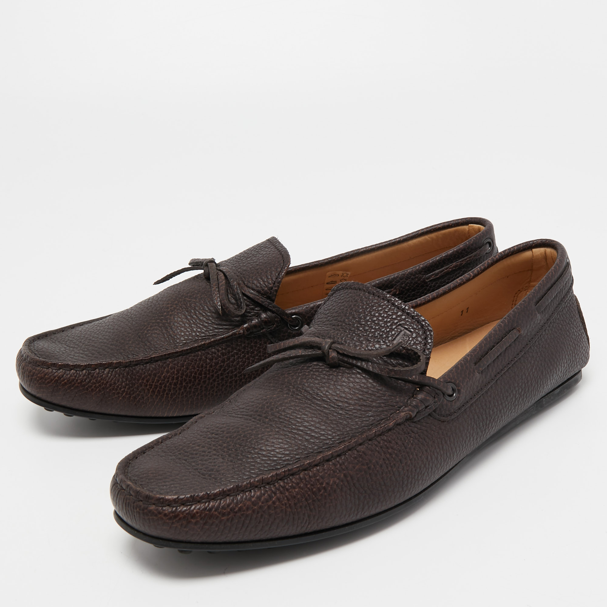 

Tod's Brown Leather Slip On Loafers Size