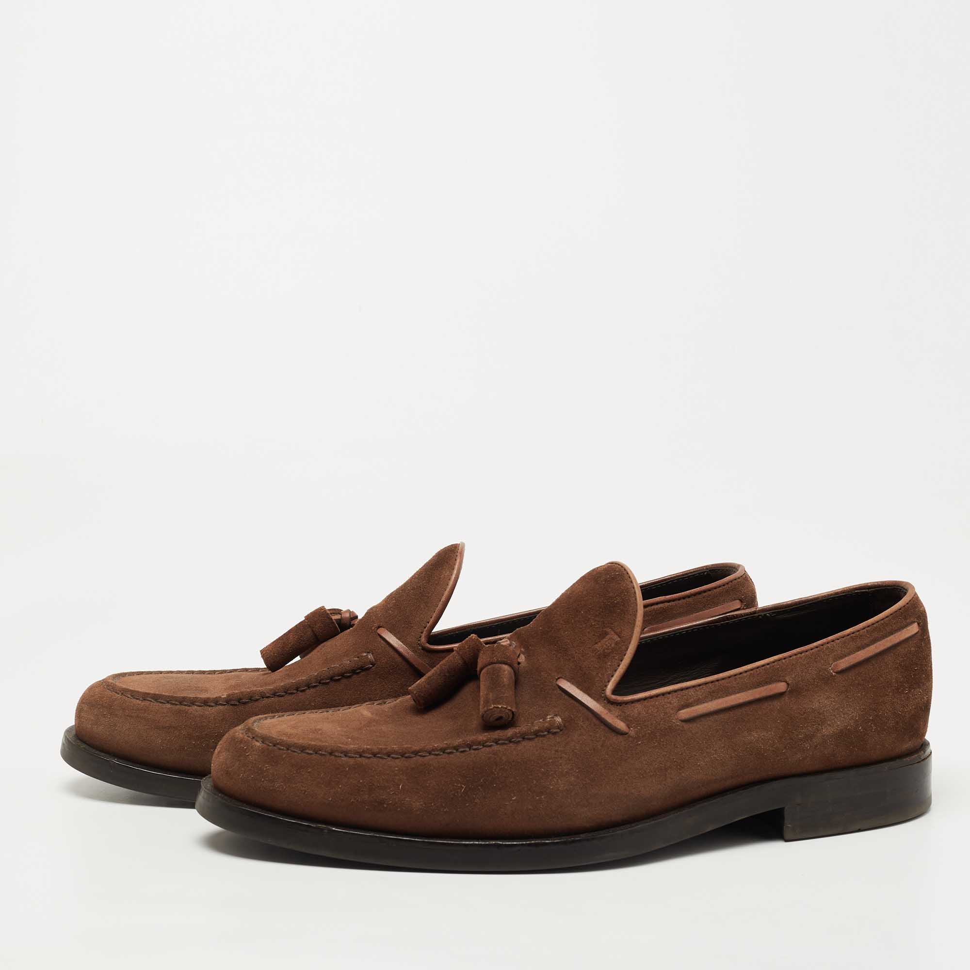 

Tod's Brown Suede Bow Slip On Loafers Size