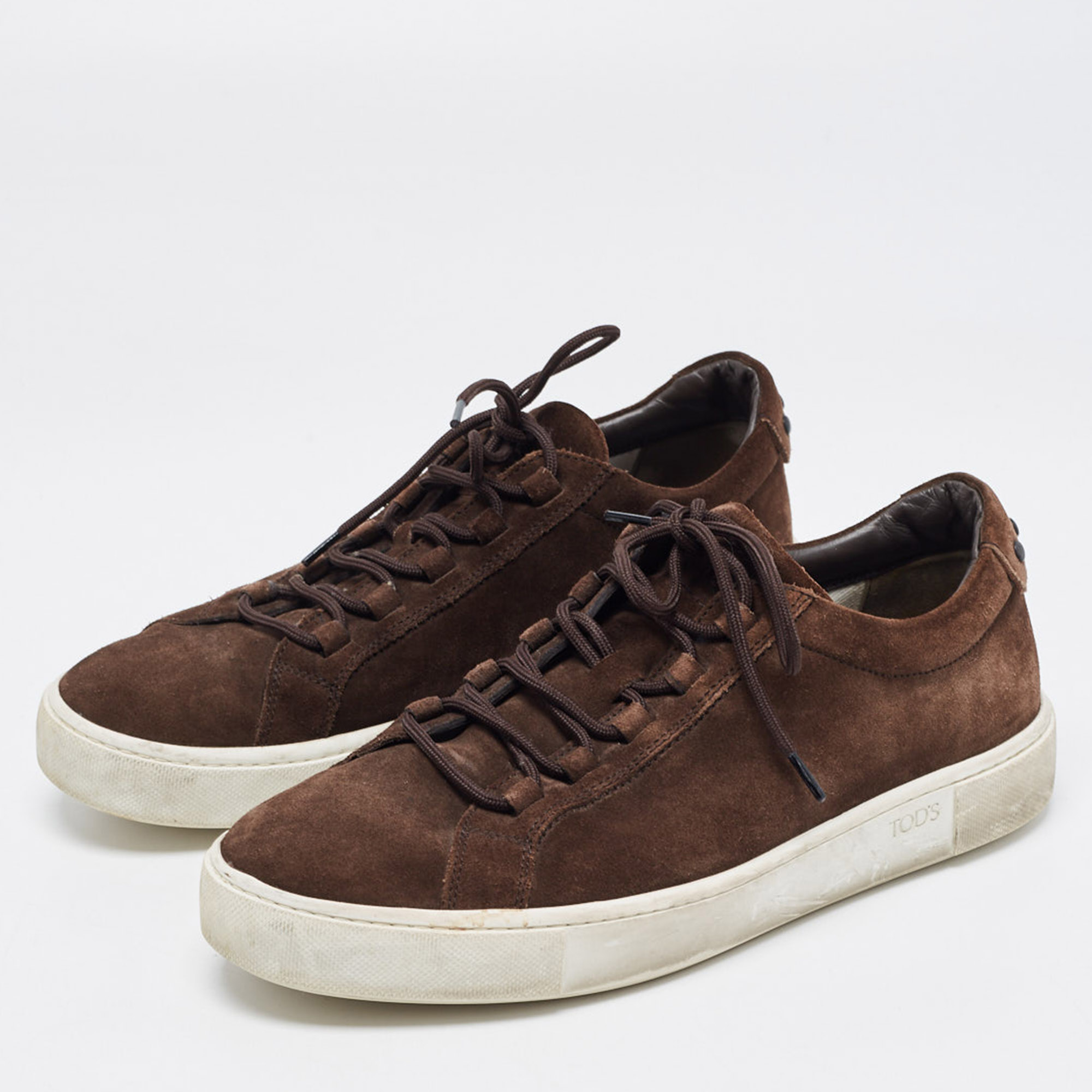 

Tod's Brown Suede Low Top Sneakers Size