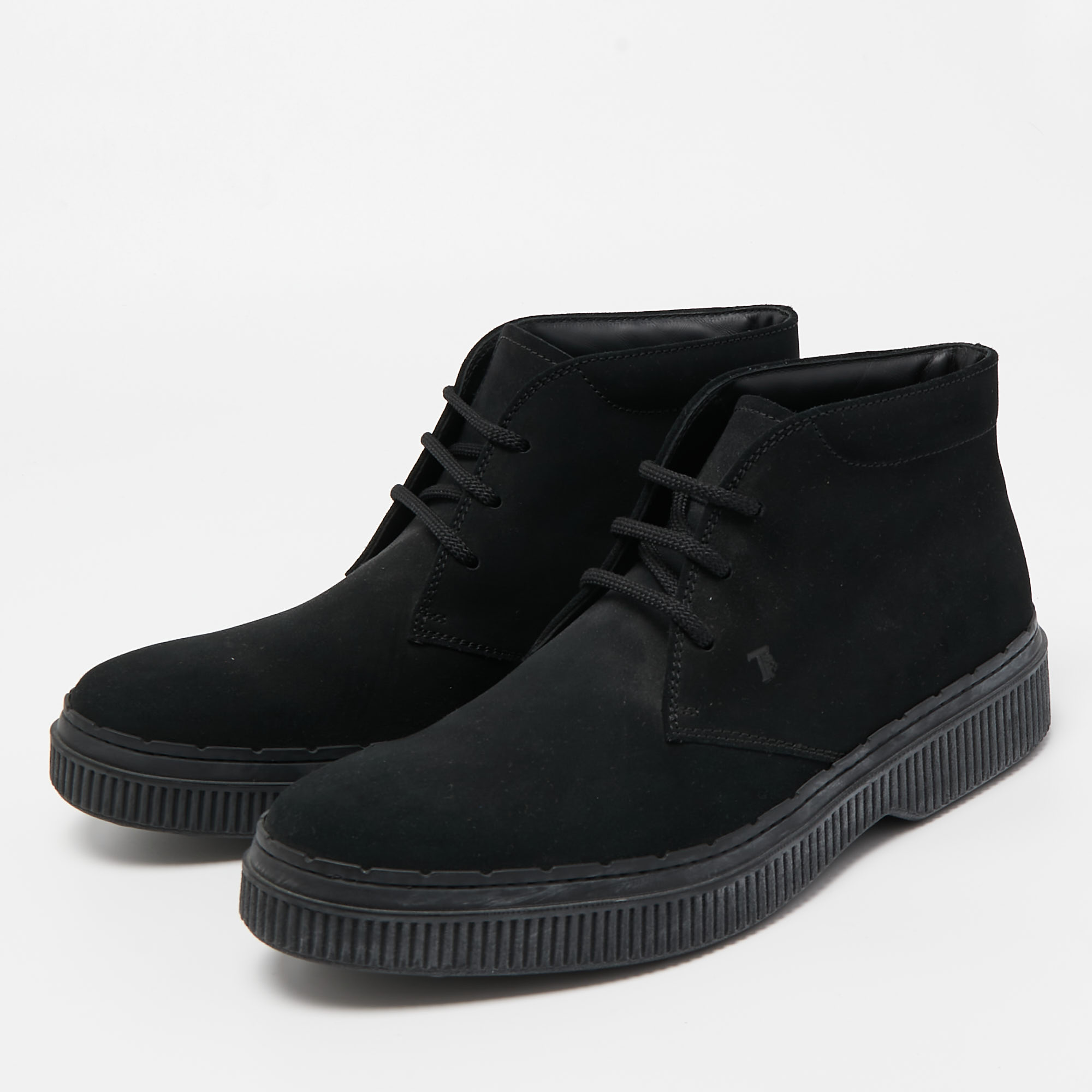 

Tod's Black Suede Lace Up Sneakers Size