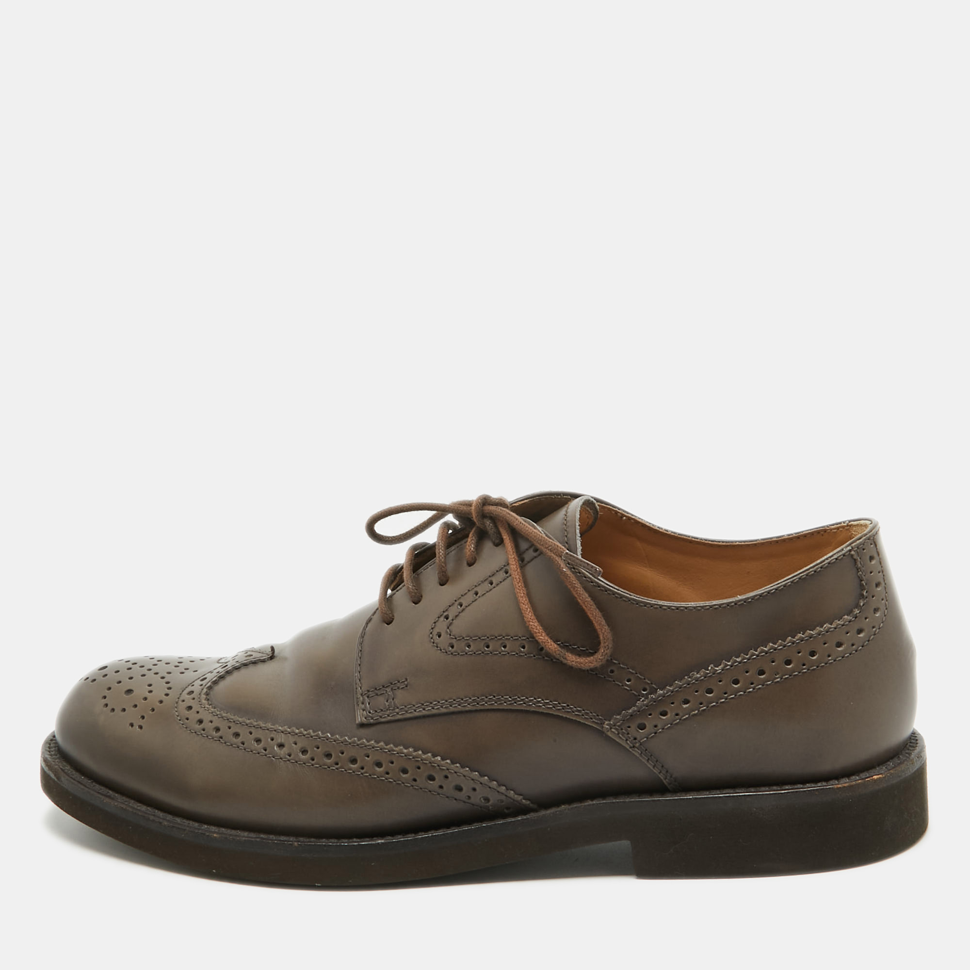 

Tod's Brown Brogue Leather Lace Up Derby Size 41