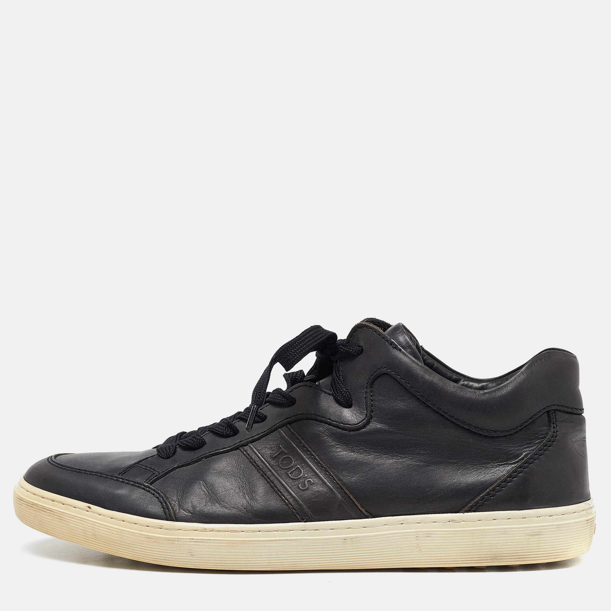 

Tod's Midnight Blue Leather Low Top Sneakers Size