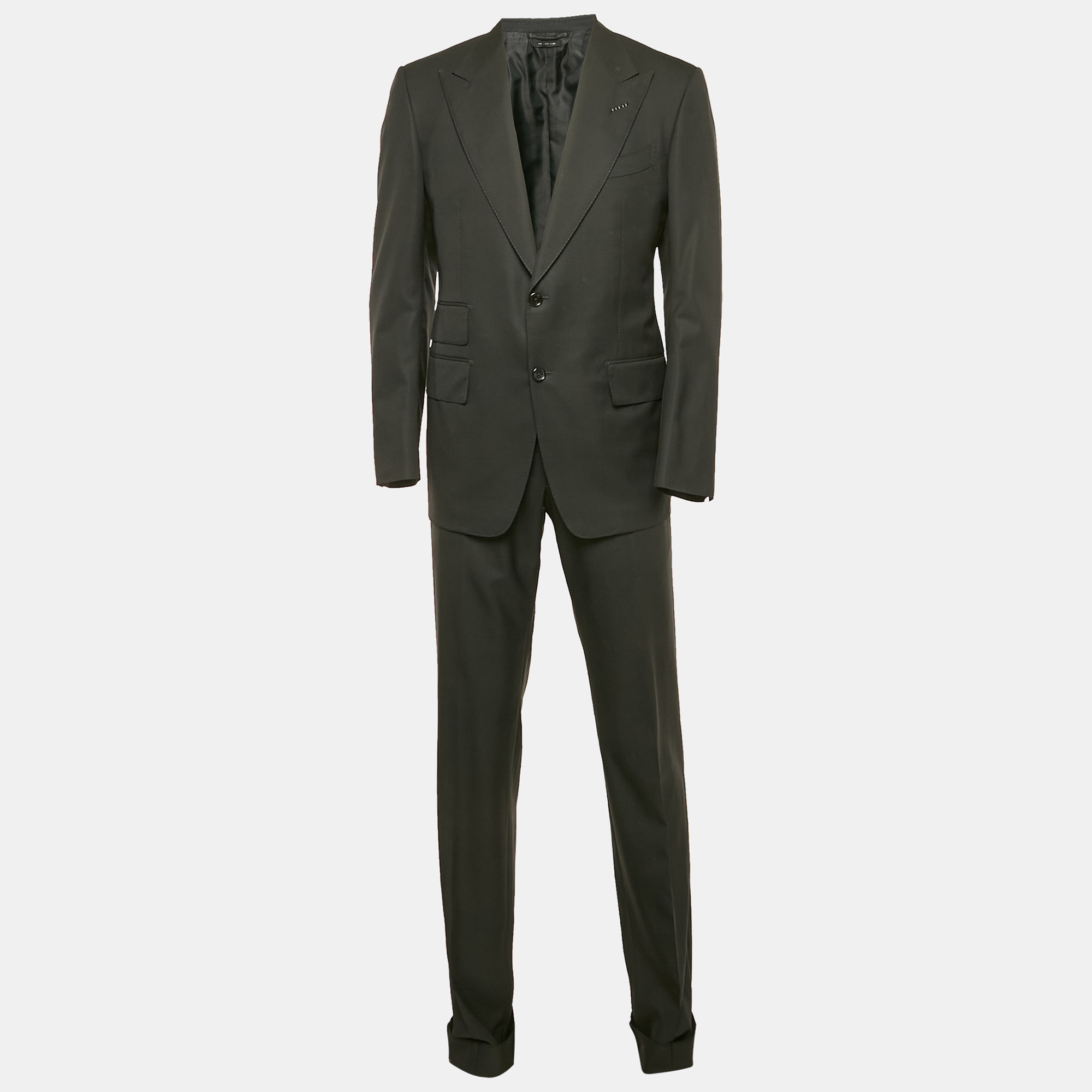 

Tom Ford Black Wool Regular Fit Suit L