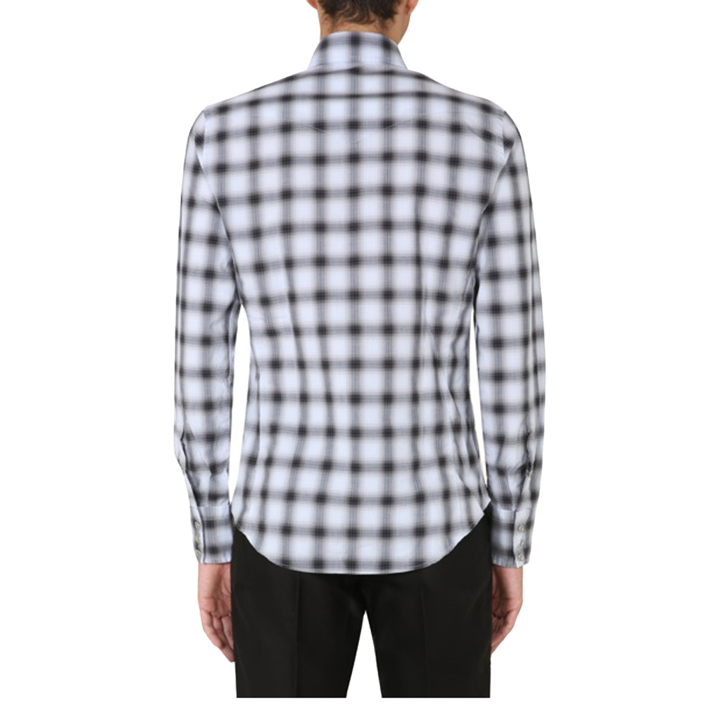 

Tom Ford White/Black Checked Slim Fit Shirt Size EU 41, Multicolor