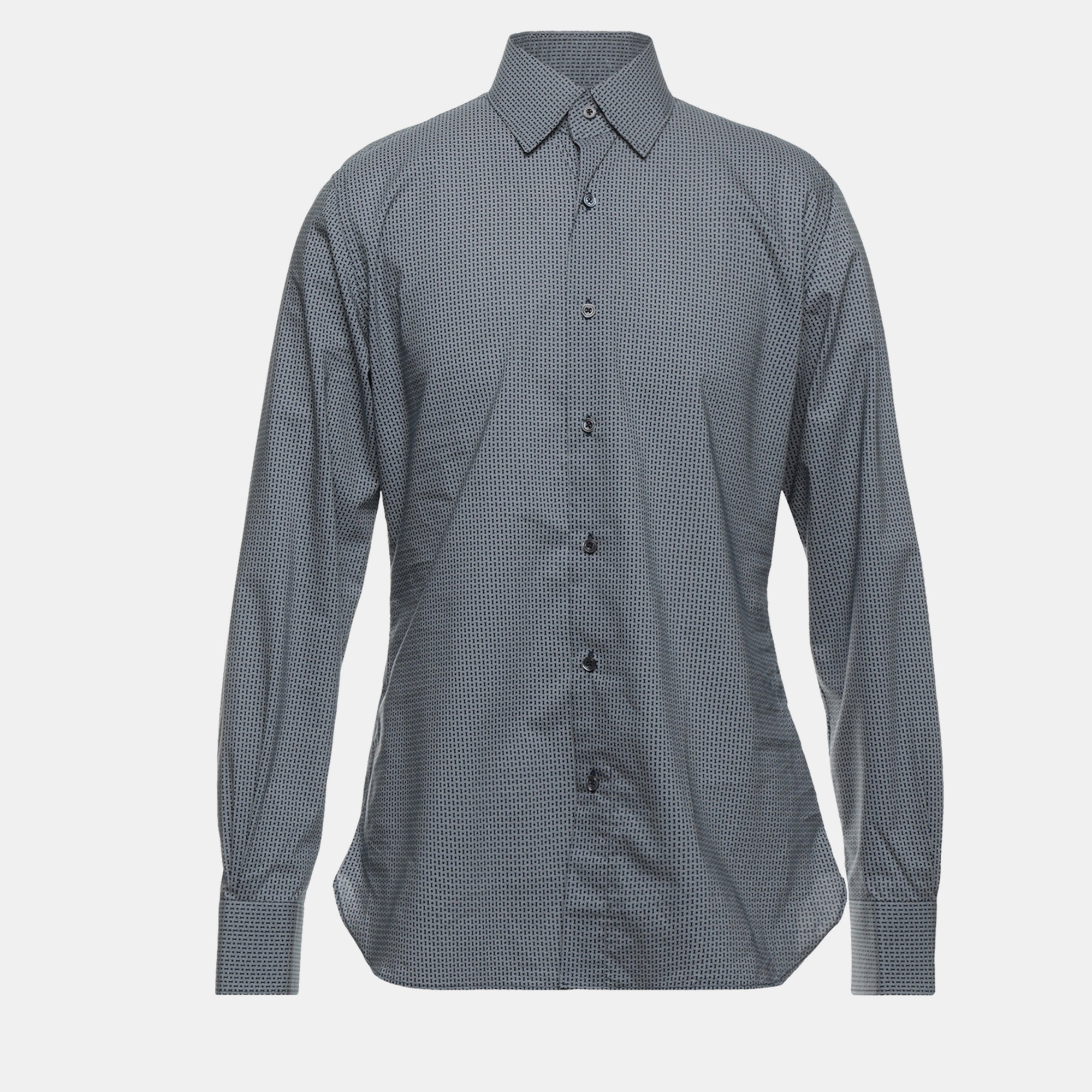 Pre-owned Tom Ford Cotton Shirt 41 In Grey