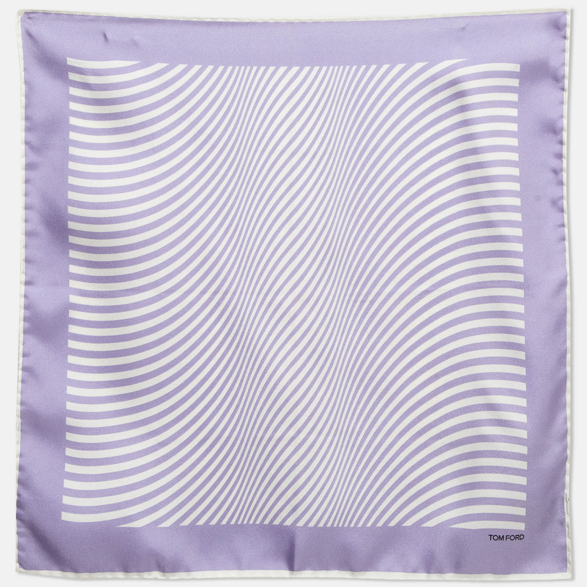 

Tom Ford Light Purple Stripe Silk Pocket Square