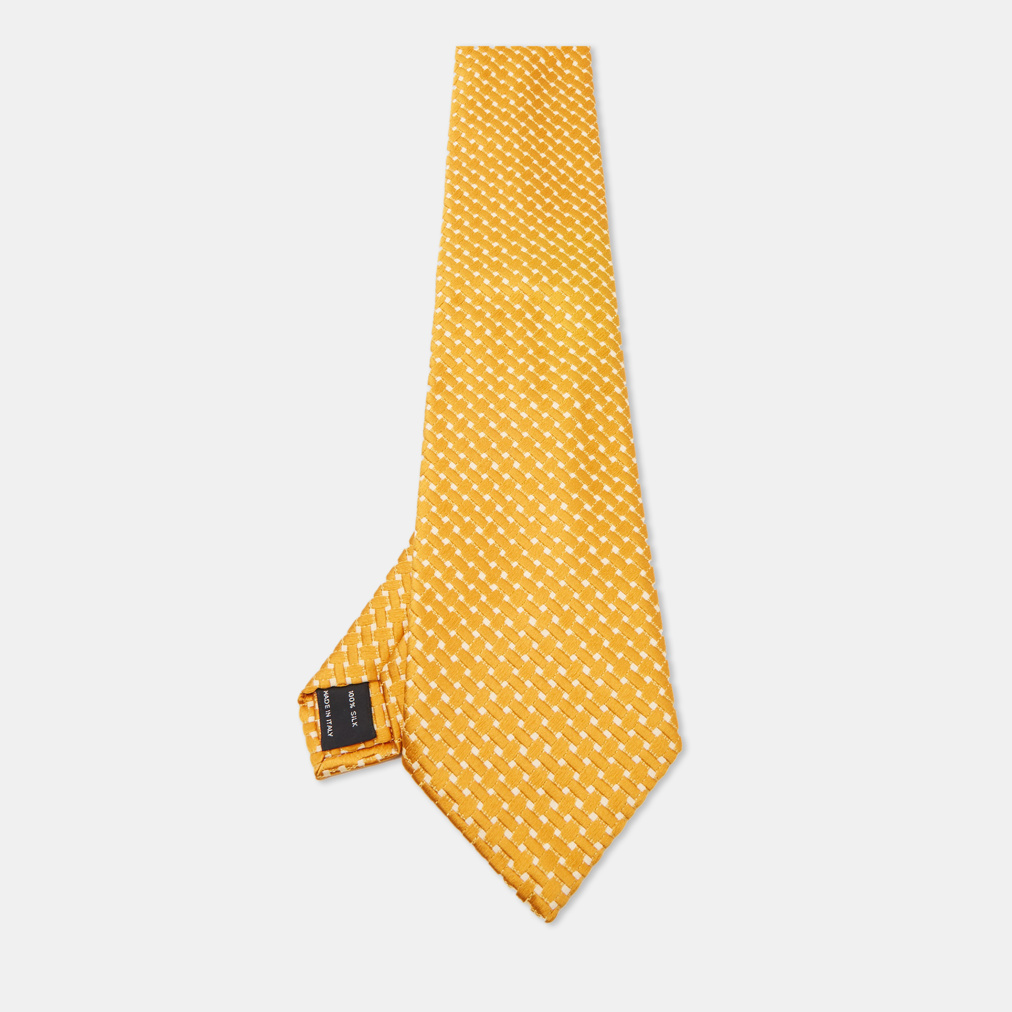 

Tom Ford Yellow Silk Jacquard Traditional Tie