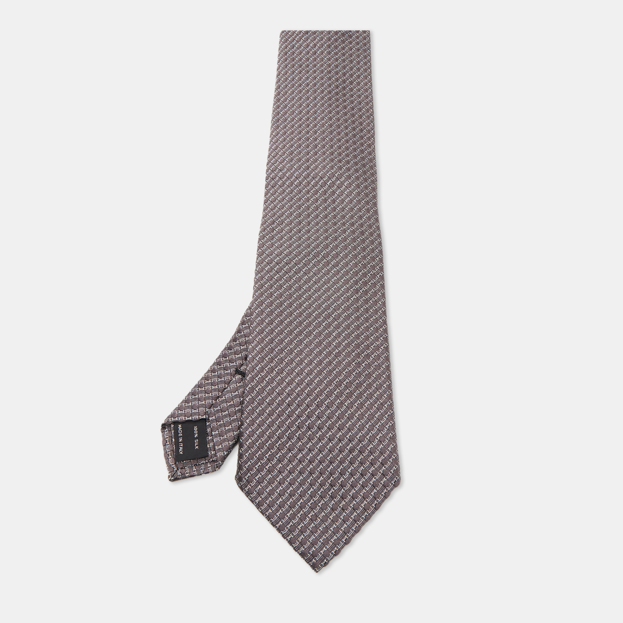 

Tom Ford Grey Jacquard Silk Traditional Tie