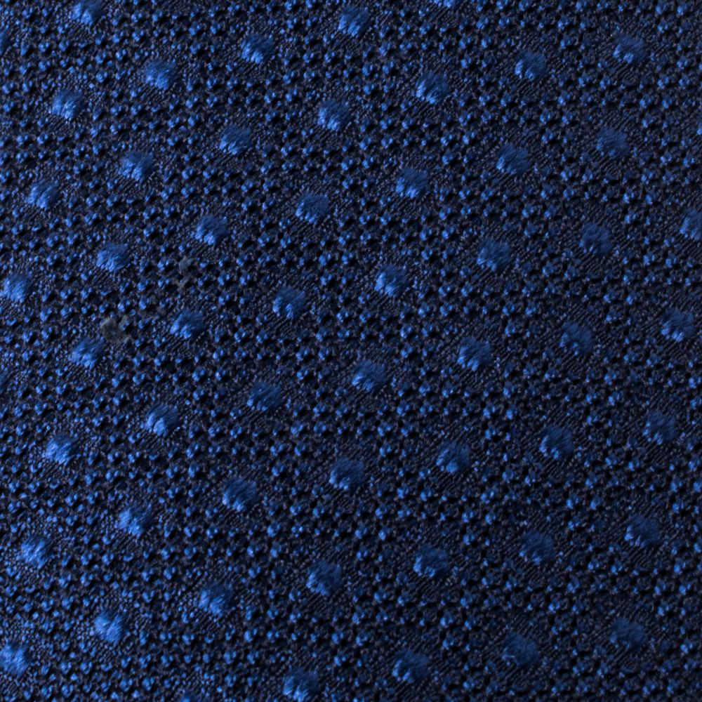 

Tom Ford Blue Dot Patterned Textured Silk Tie