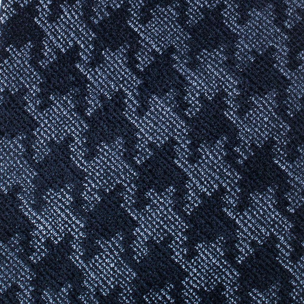 

Tom Ford Navy Blue Houndstooth Silk Jacquard Tie