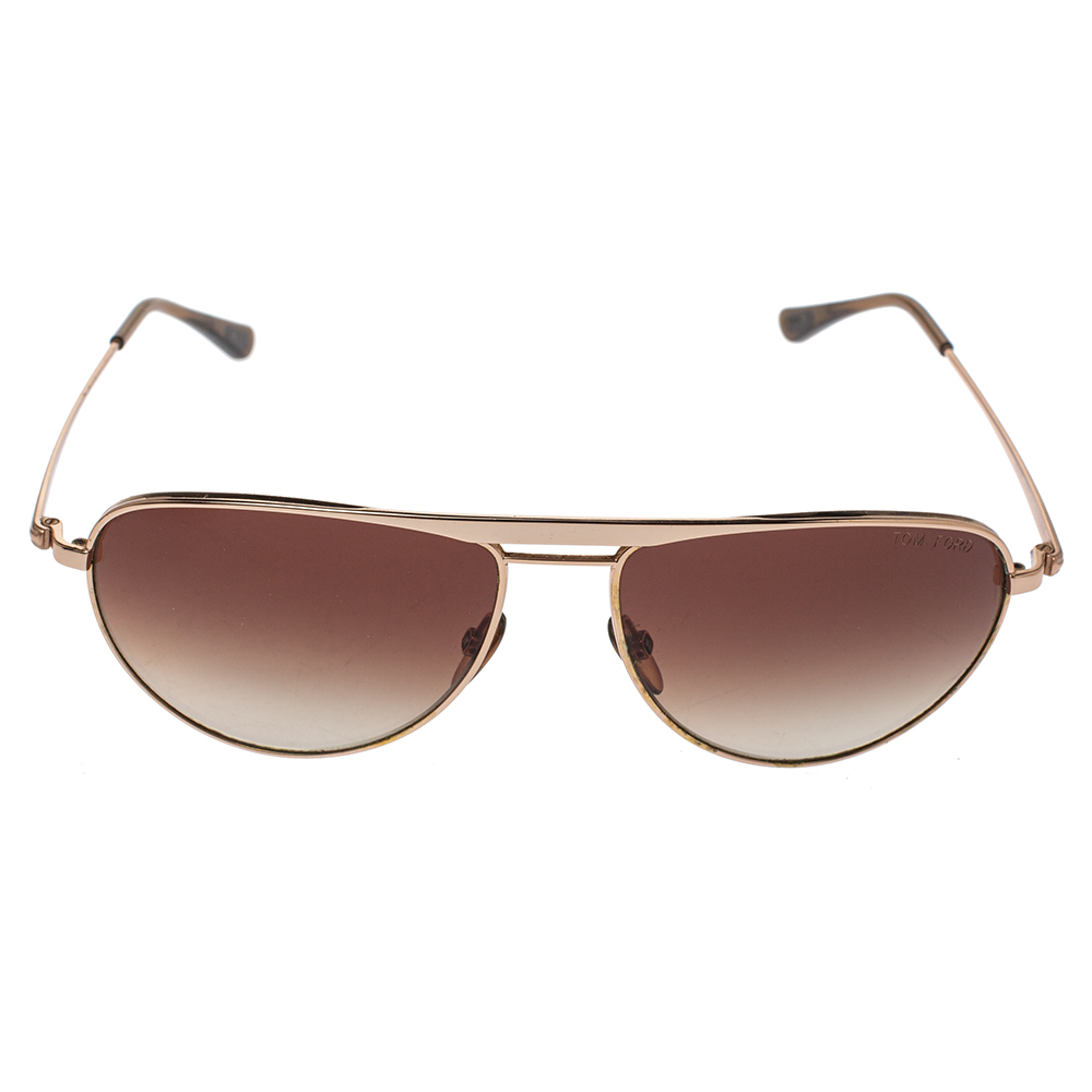 

Tom Ford Rose Gold/Brown Gradient William Aviator Sunglasses