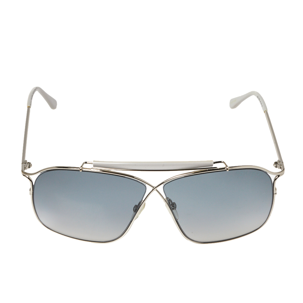 

Tom Ford Silver / Blue Gradient TF194 Felix Crossover Aviator Sunglasses