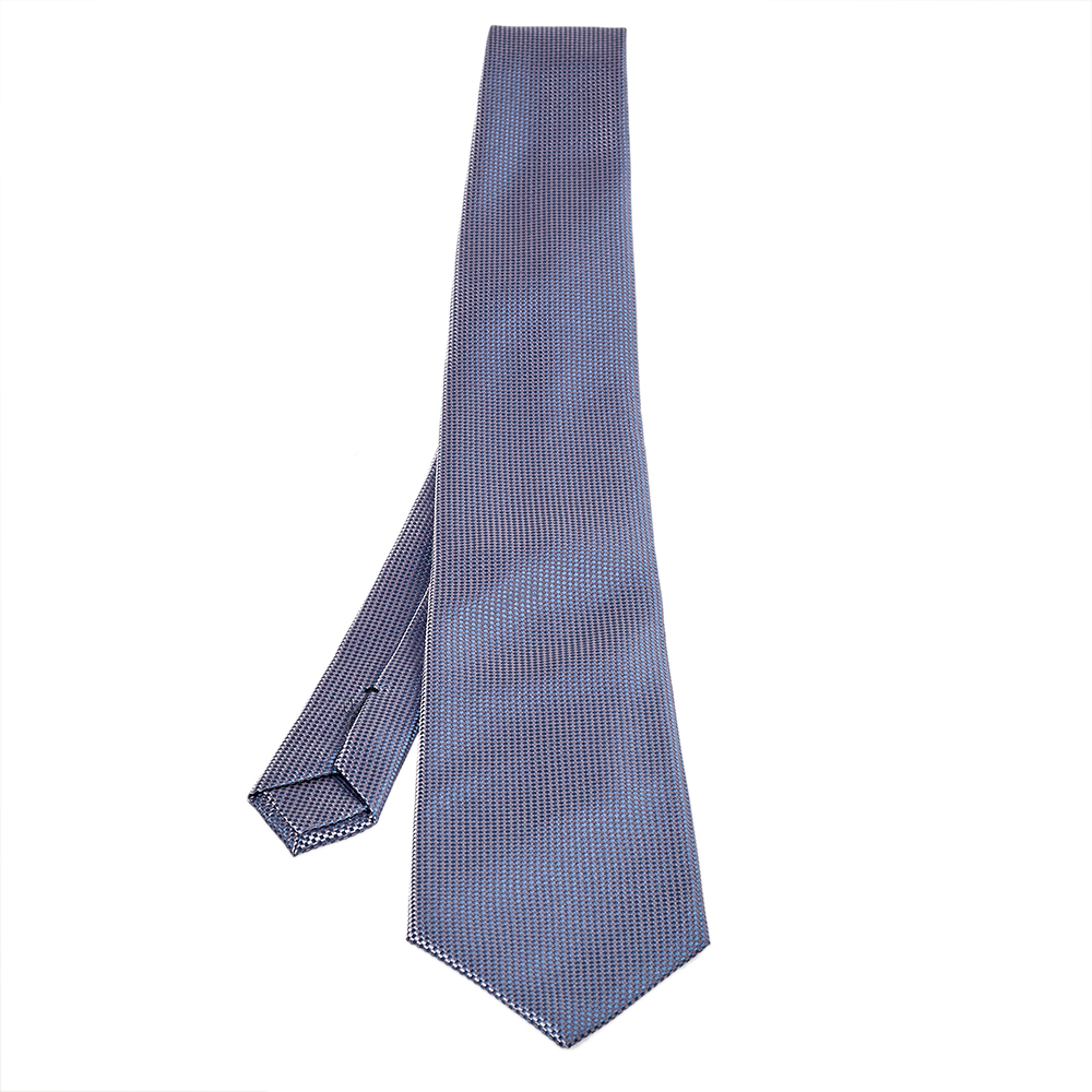 Pre-owned Tom Ford Lavender Basketweave Silk Jacquard Traditional Tie In Purple