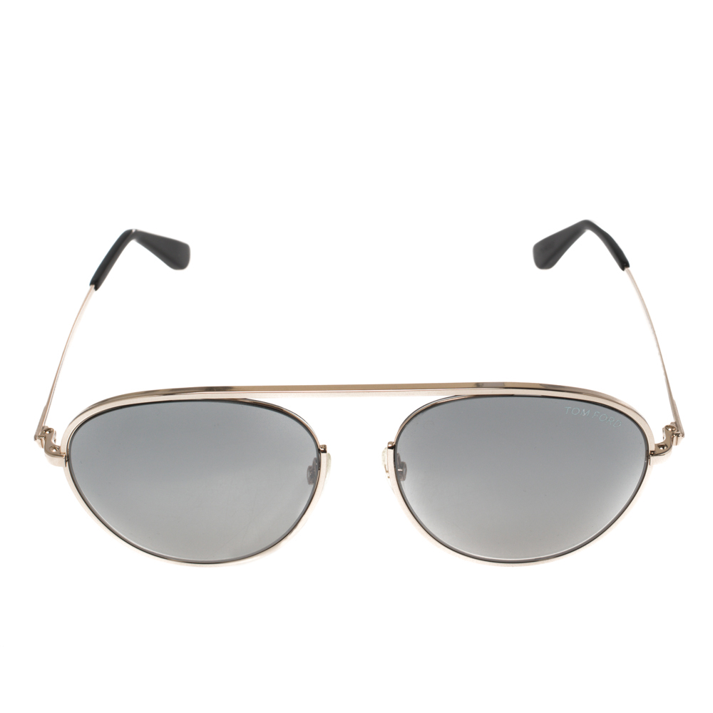 

Tom Ford Grey/Silver Keith-02 TF599 Gradient Aviator Sunglasses