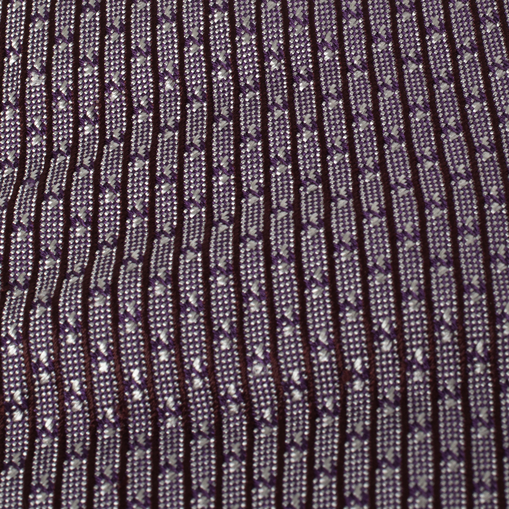 

Tom Ford Purple Stripe Textured Silk Traditional Tie