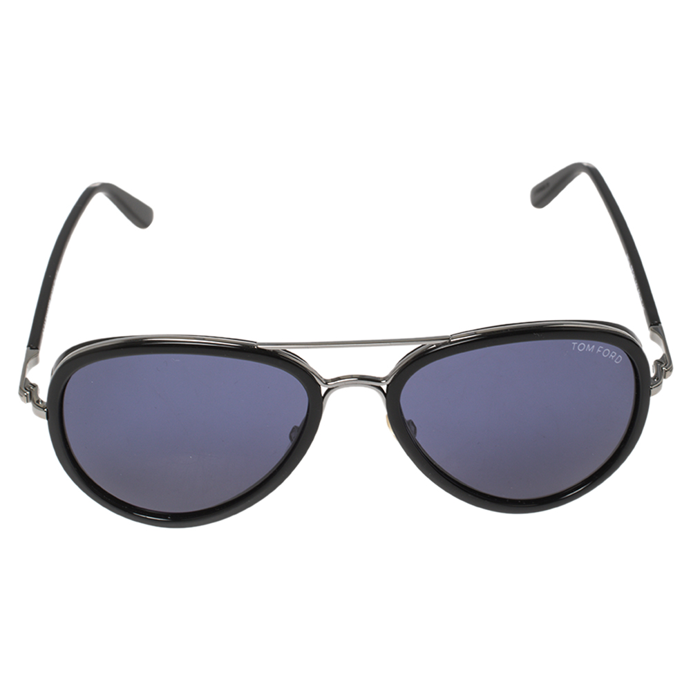 

Tom Ford Black/Blue Miles TF341 Aviator Sunglasses