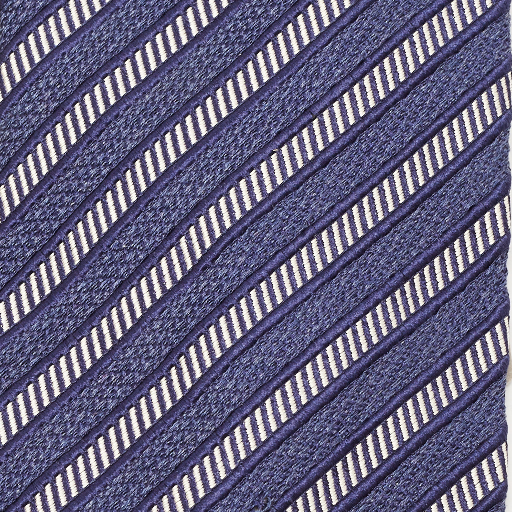 

Tom Ford Dark Blue Diagonal Striped Cotton & Silk Tie