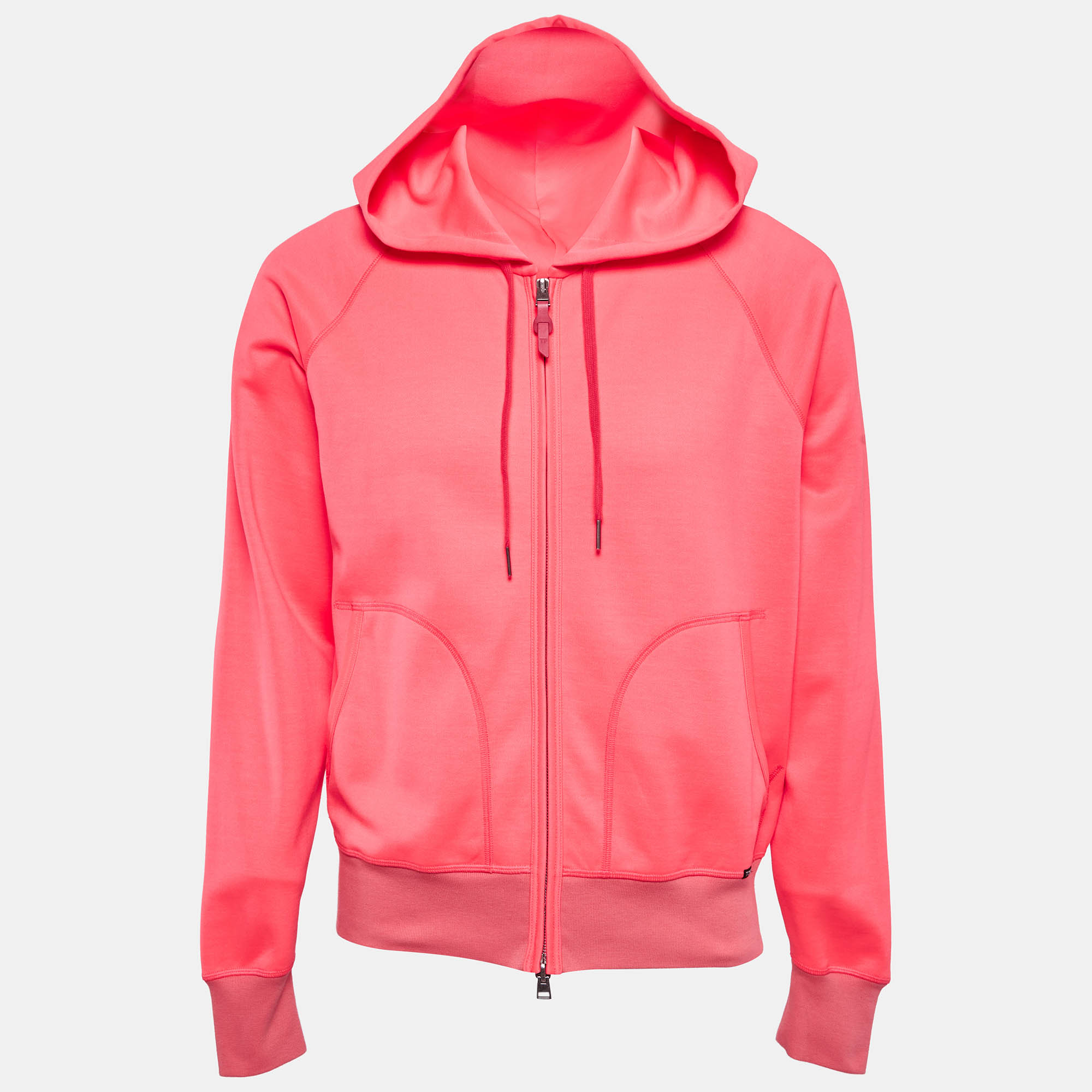 

Tom Ford Neon Pink Jersey Zip-Up Hoodie Jacket XL