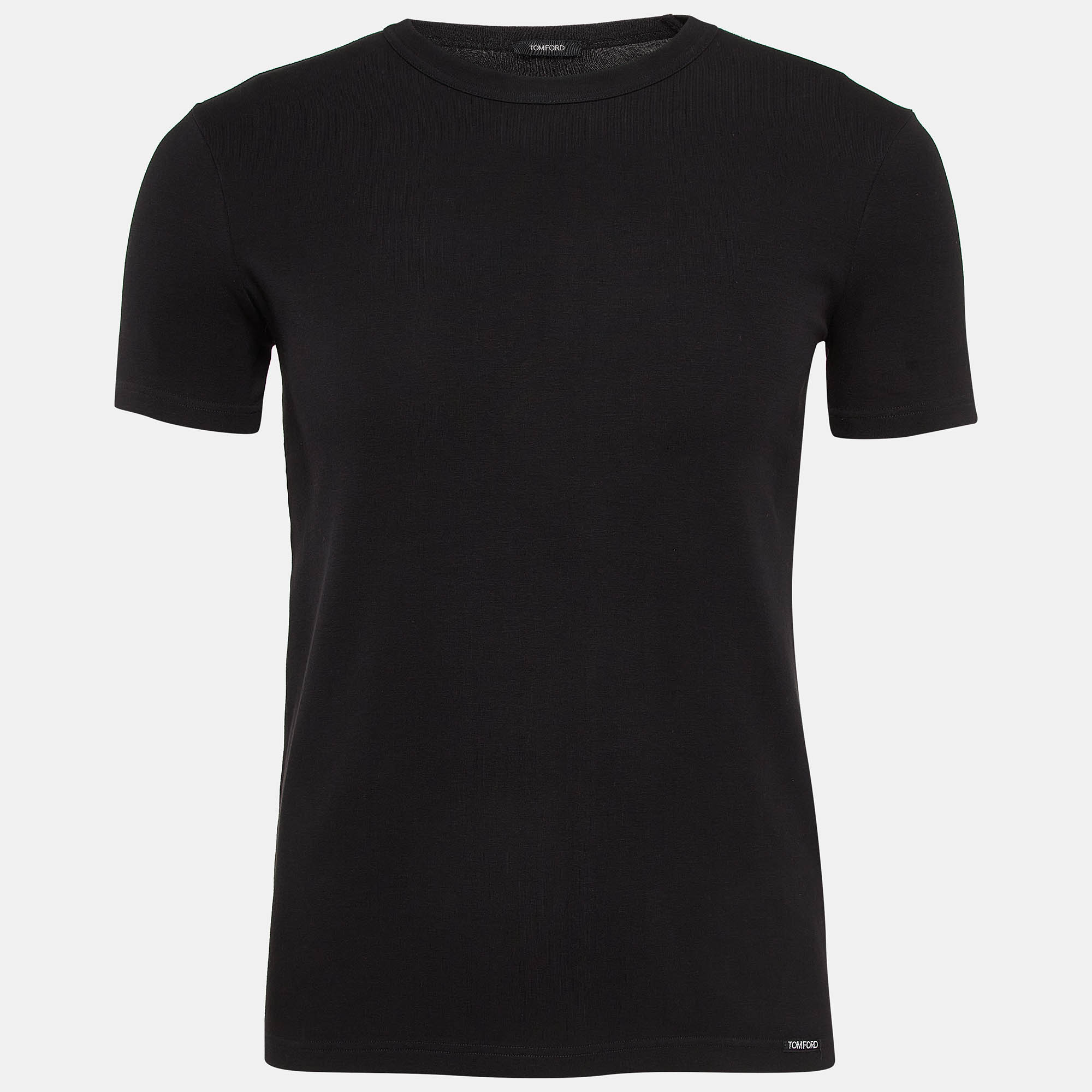 

Tom Ford Black Cotton Knit Crew Neck T-Shirt S