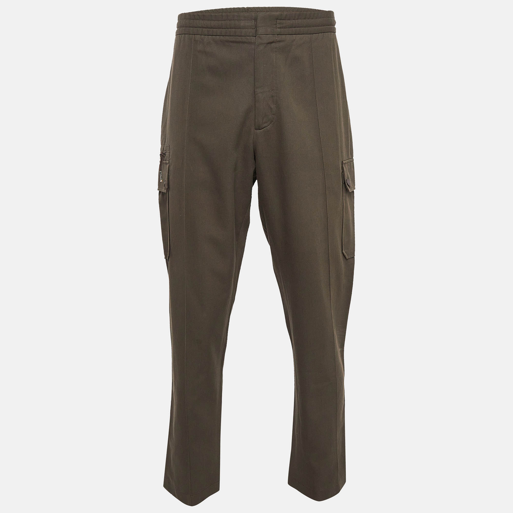 

Tom Ford Olive Linen Blend Cargo Pants XL, Green