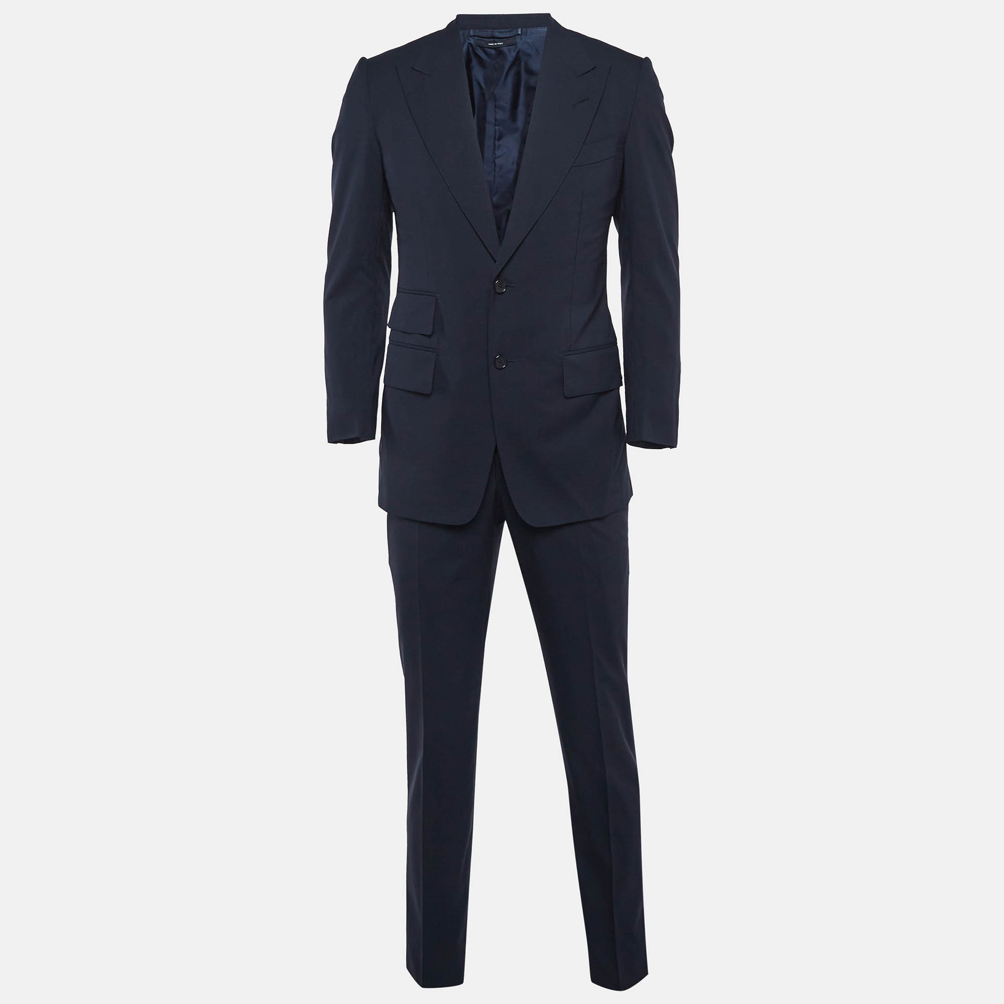 

Tom Ford Navy Blue Wool Blazer & Pants Suit Set S