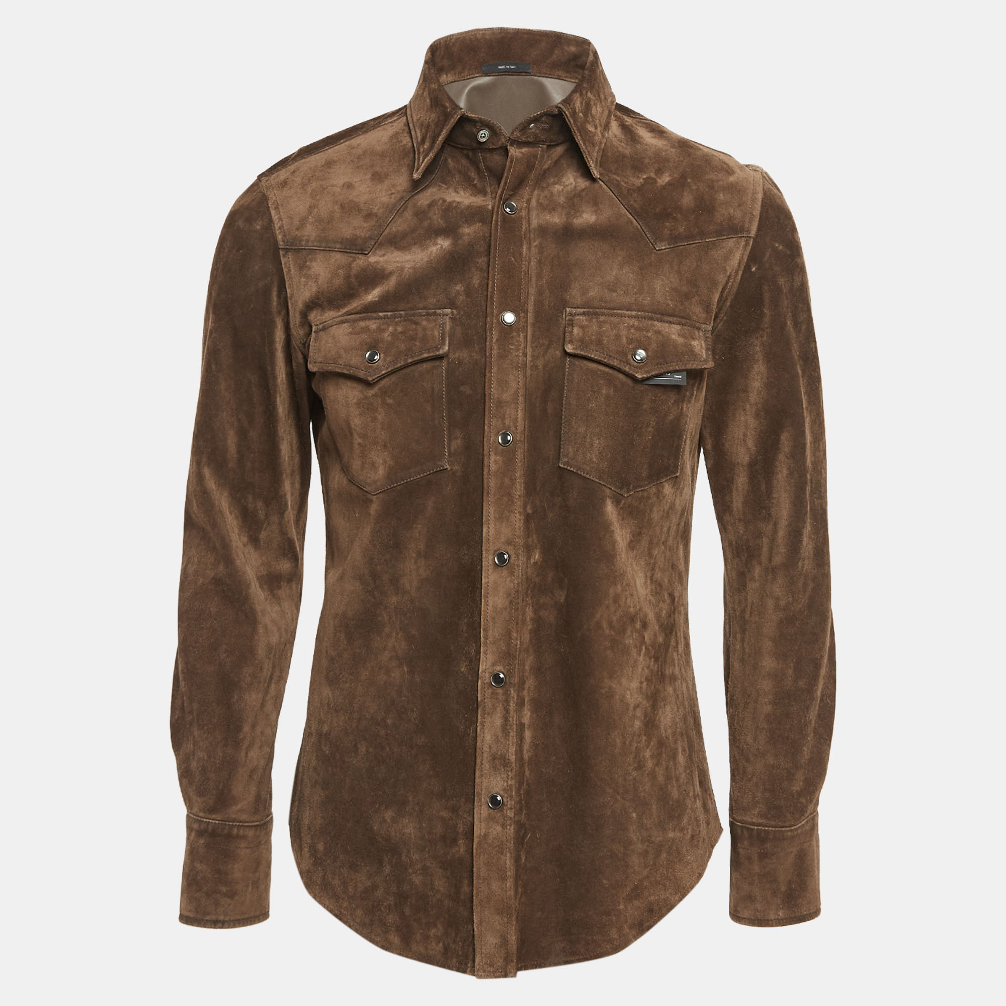 

Tom Ford Brown Suede Button Front Shirt L