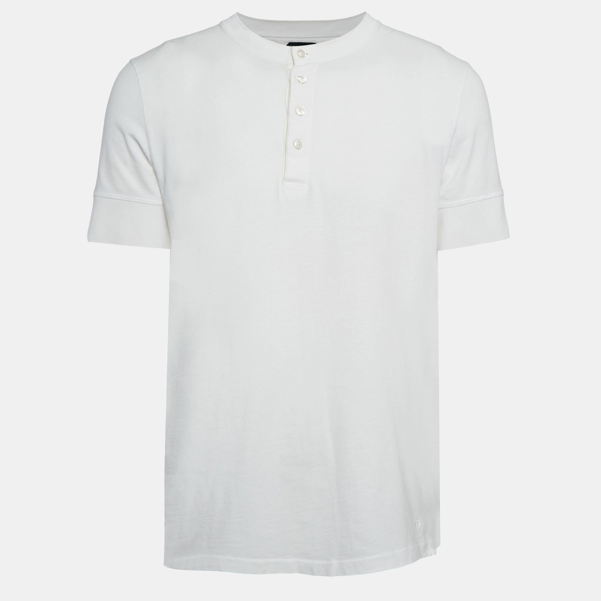 

Tom Ford White Jersey Buttoned Crew Neck T-Shirt XXL