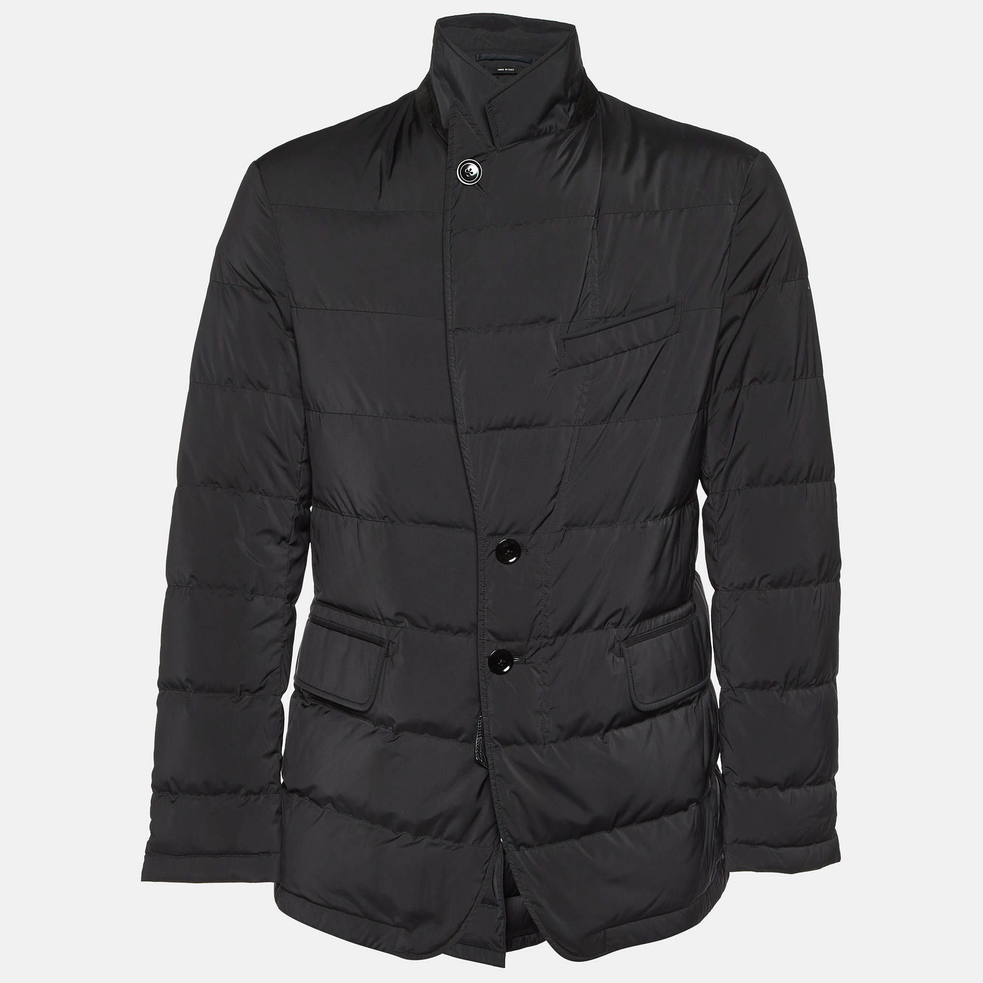 

Tom Ford Black Synthetic Zip-Up Puffer Jacket XL