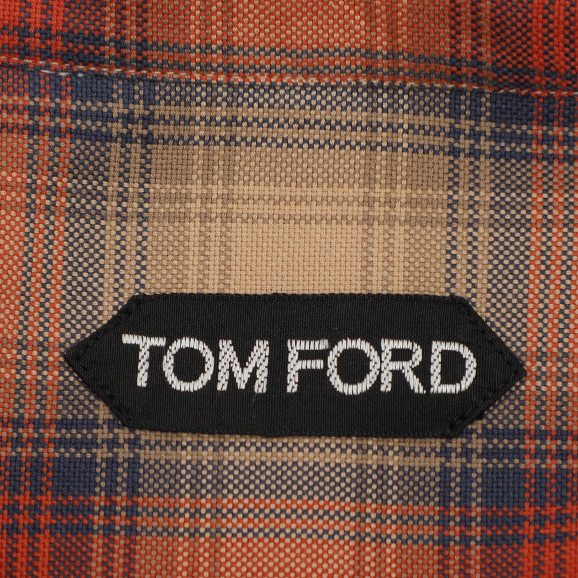 Tom Ford Multicolor Check Cottn Button Front Shirt S 