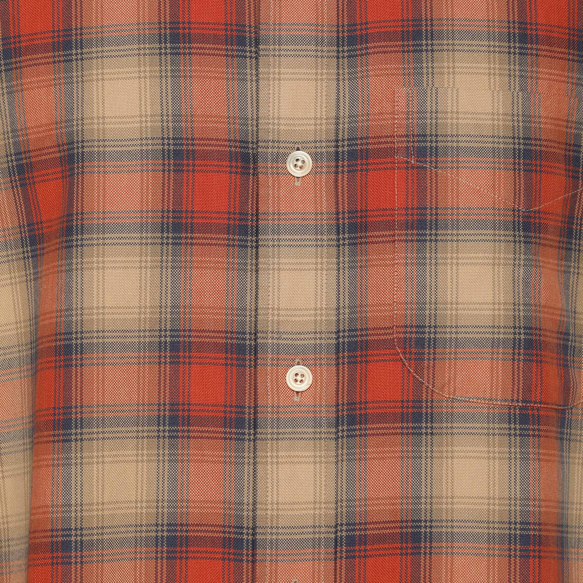 Tom Ford Multicolor Check Cottn Button Front Shirt S 