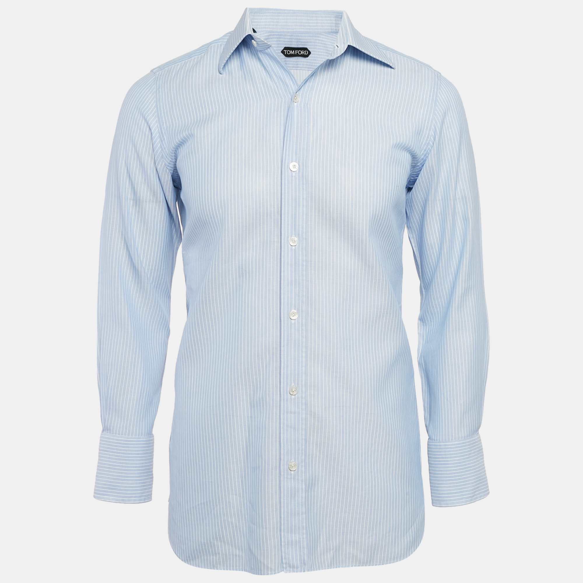 

Tom Ford Blue Pinstripe Cotton Long Sleeve Shirt M