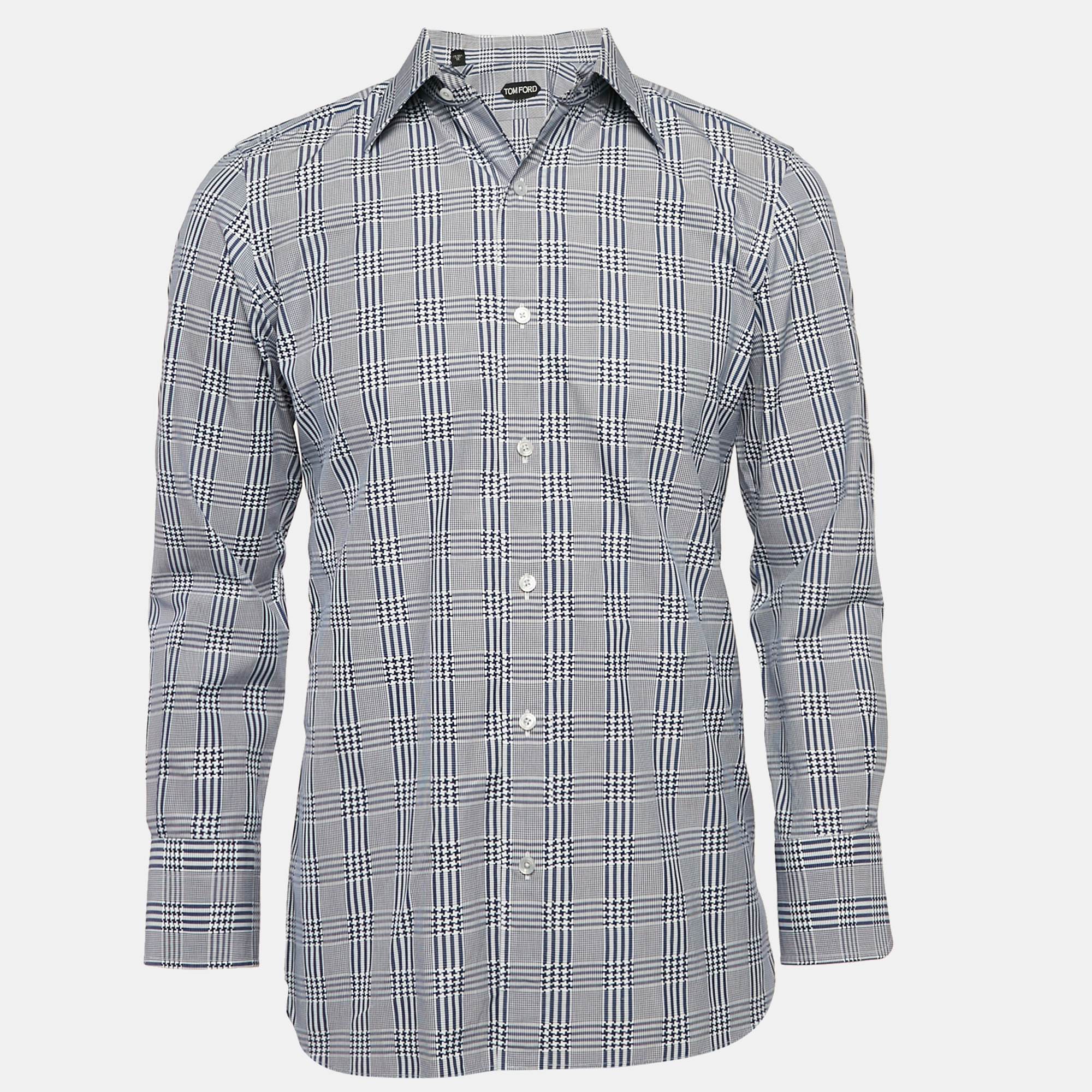 

Tom Ford Blue Checked Cotton Long Sleeve Shirt M