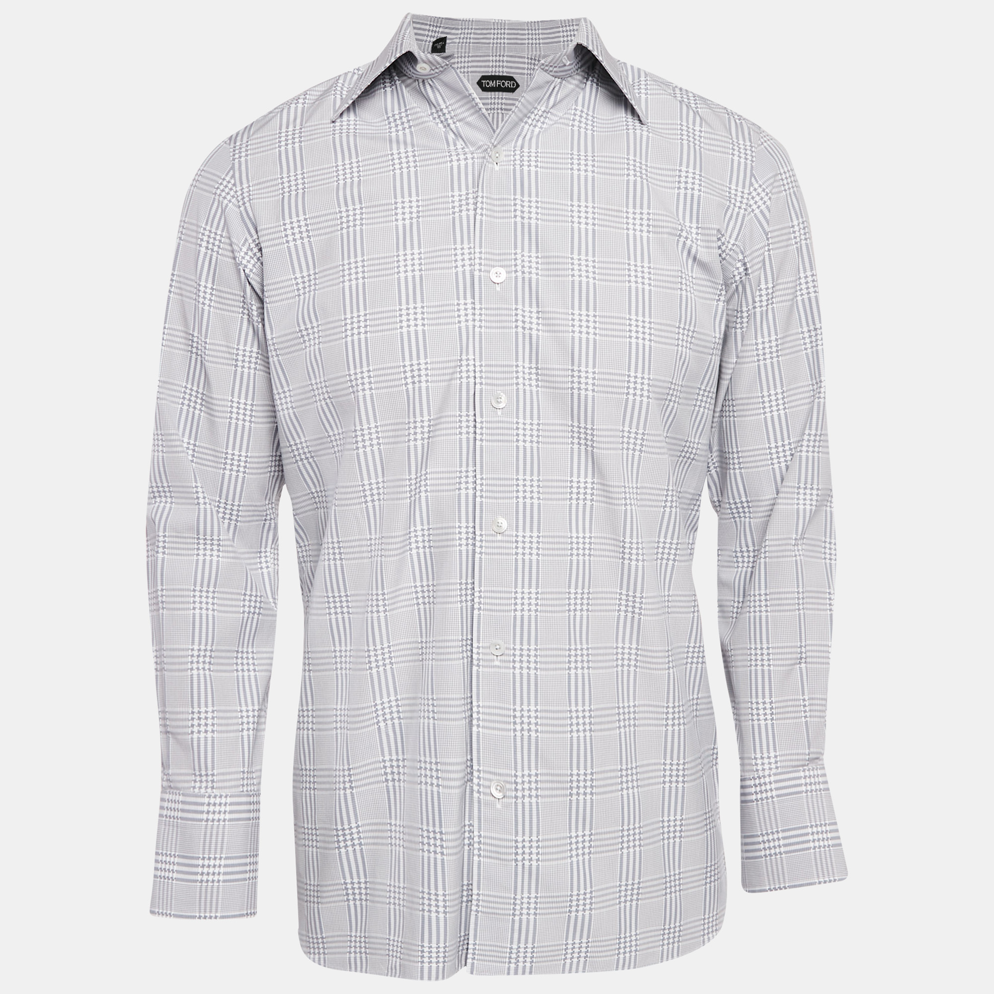 

Tom Ford Grey Checks Cotton Long Sleeve Shirt M