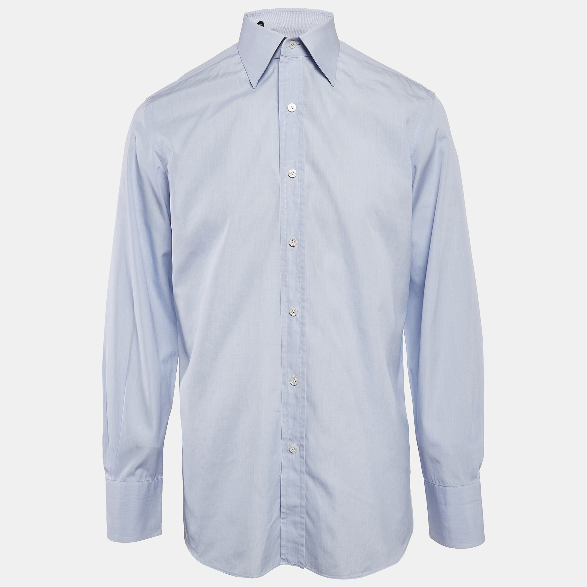 

Tom Ford Blue Cotton Button Front Shirt XL