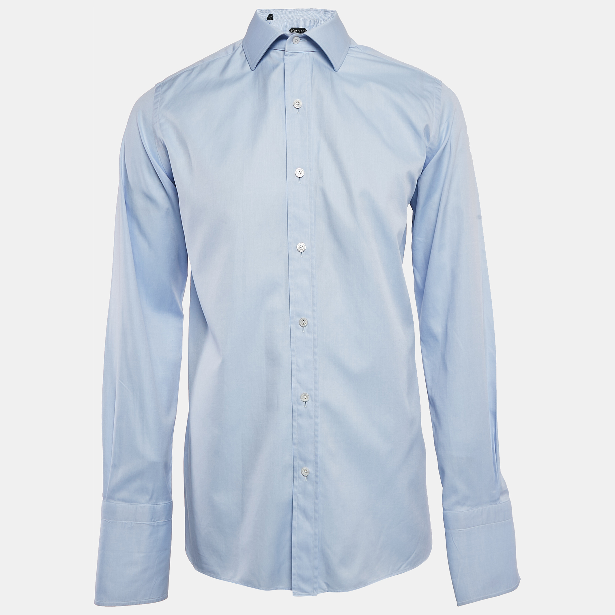 

Tom Ford Blue Cotton Double Cuff Shirt XL