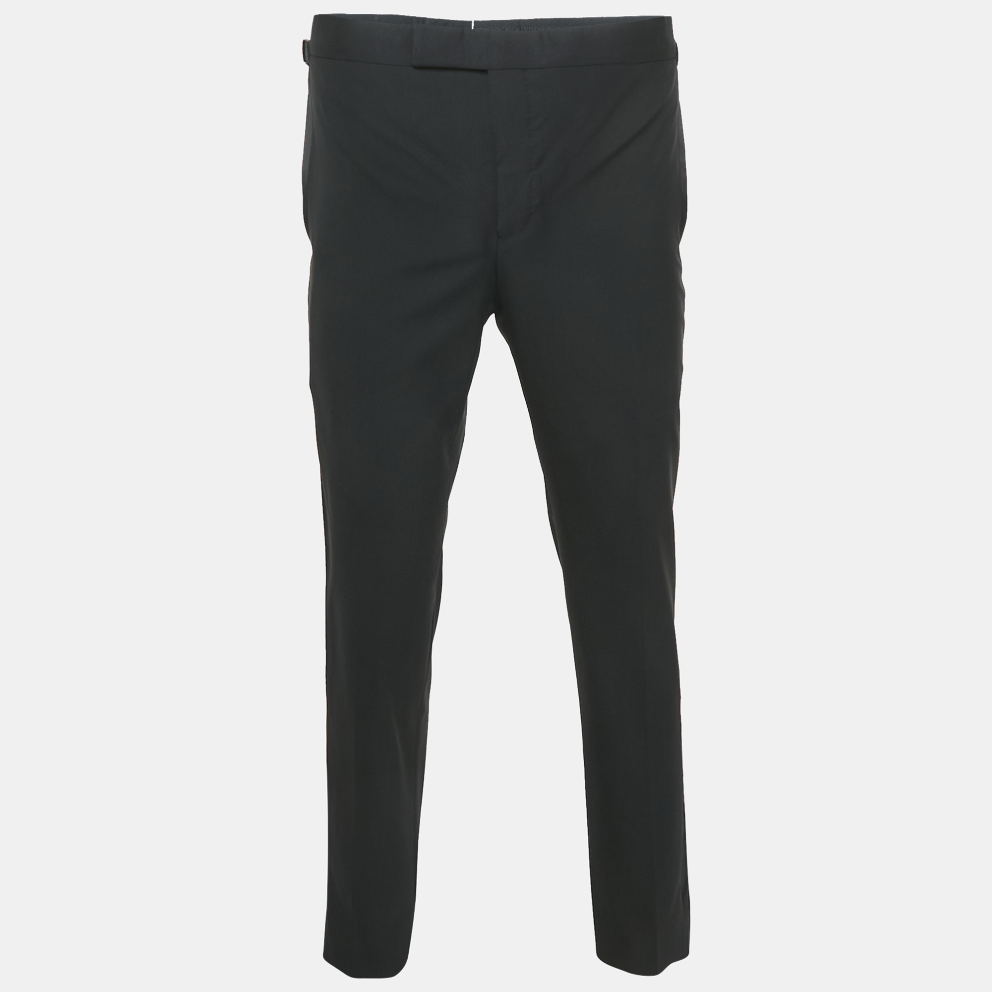 

Tom Ford Black Wool Side Stripe Formal Trousers M